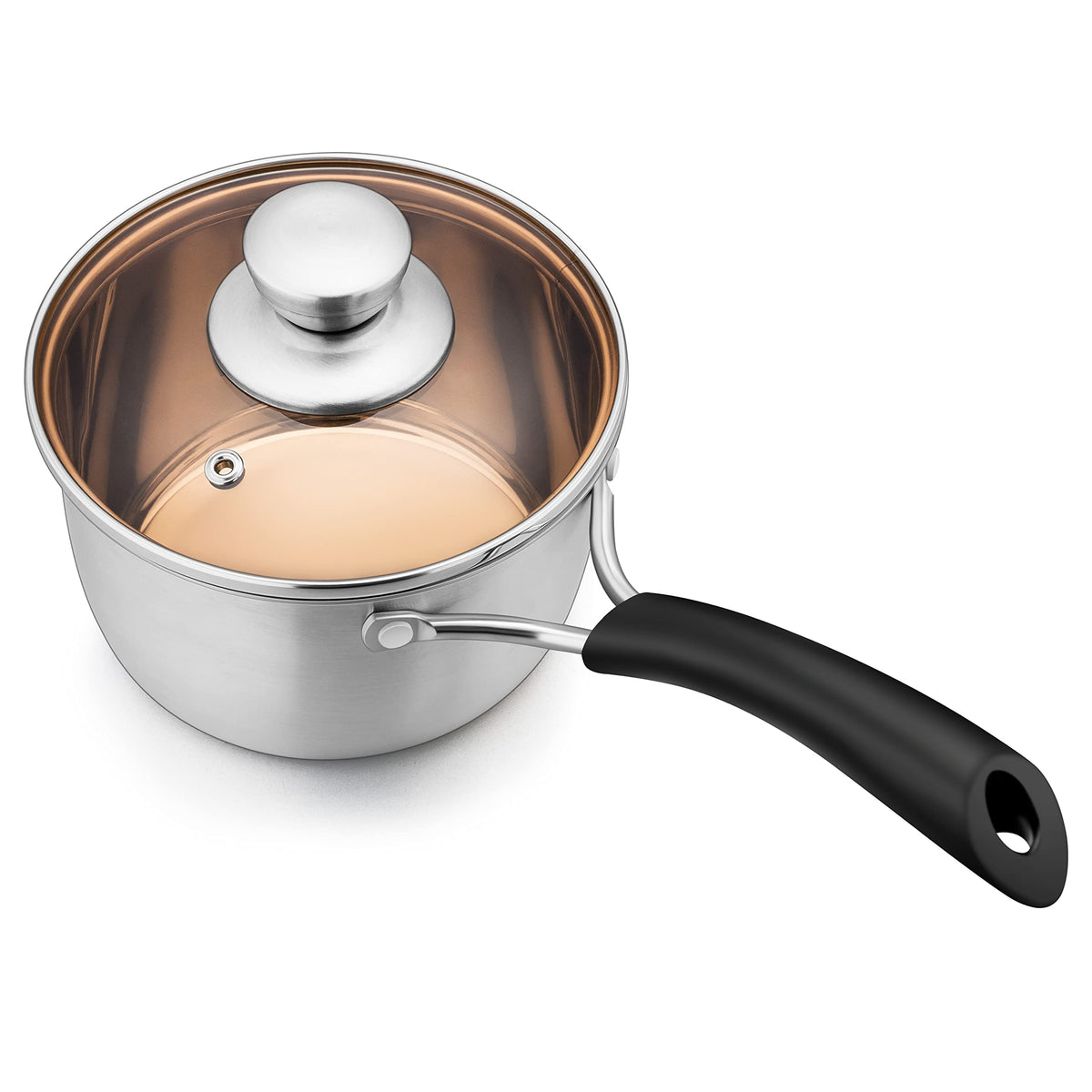 Herogo 2Qt Saucepan With Lid, 18/10 Stainless Steel Sauce Pan Pot, 2 Quart Saucepan For Gas Electric Stove Top Camping, Rust Fre