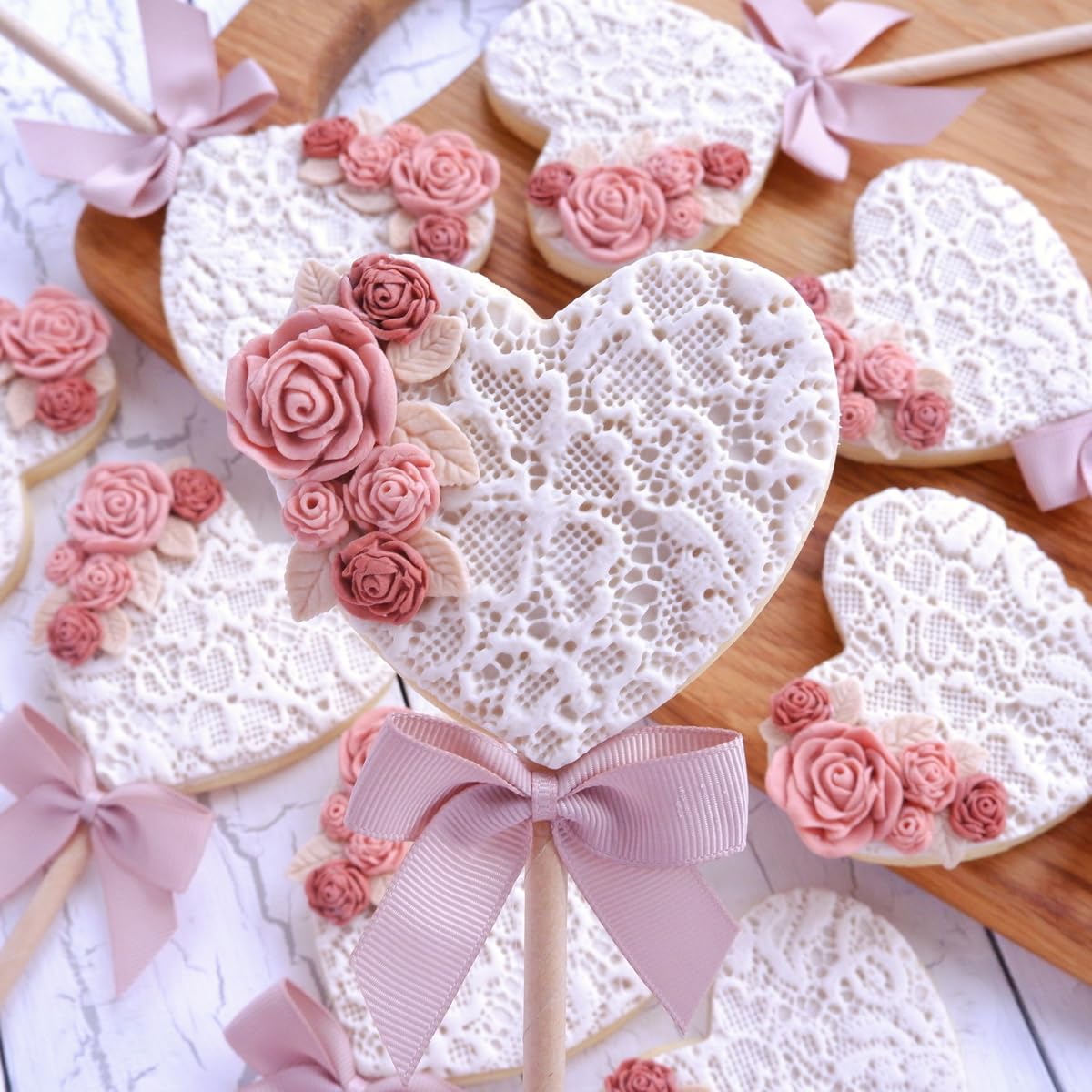 Katy Sue Royal Lace Silicone Mold For Cake Decorating & Craft - Creates A Lace Texture Pattern, Mold Size 4.02 X 4.02 X 0.16 Inc