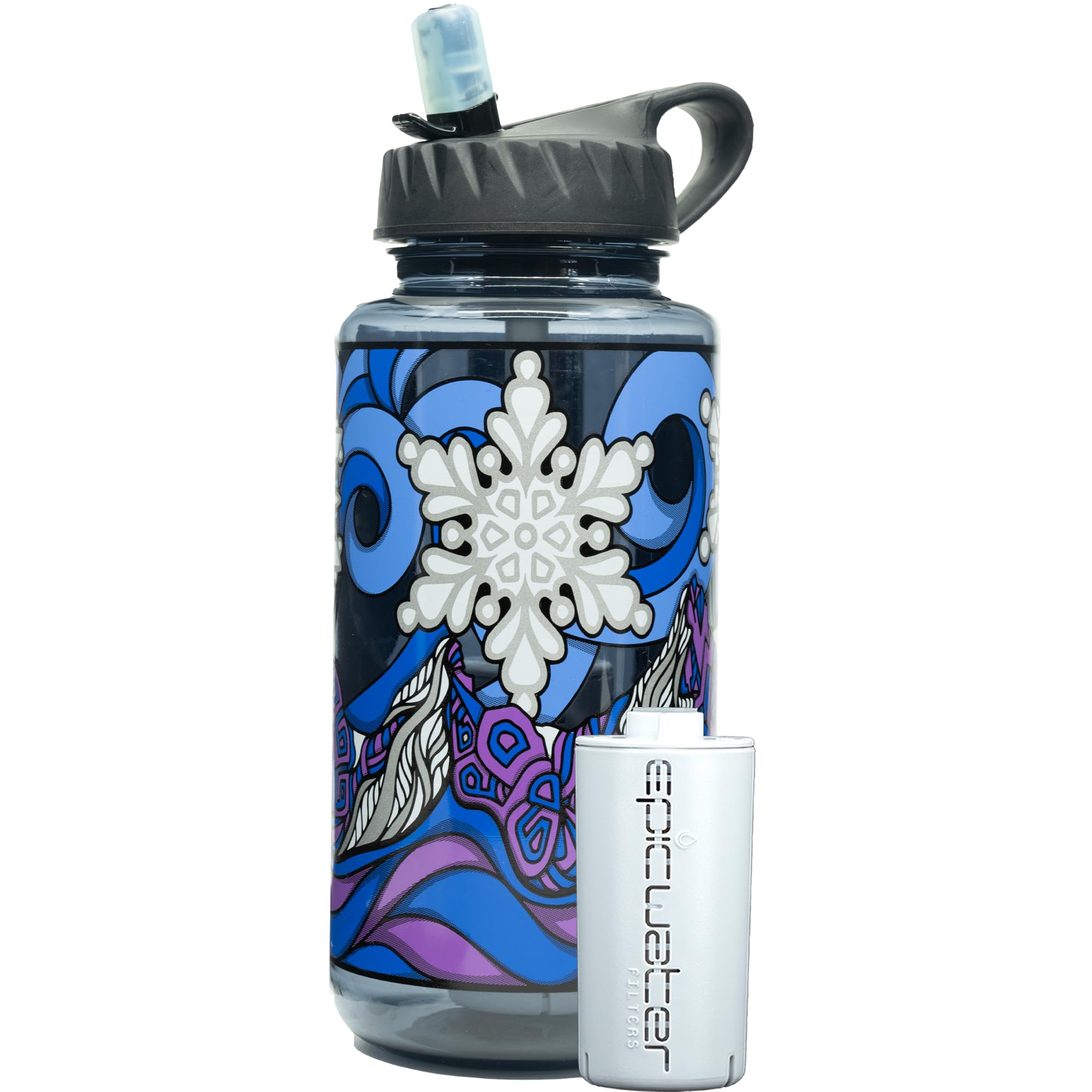 Epic Nalgene OG  Water Bottle with Filter  USA Made Bottle and Filter  Dishwasher Safe  Filtered Water Bottle  BPA Free  Removes 99.99% Tap Water Impurities (32 Ounce  POW Special Edition)