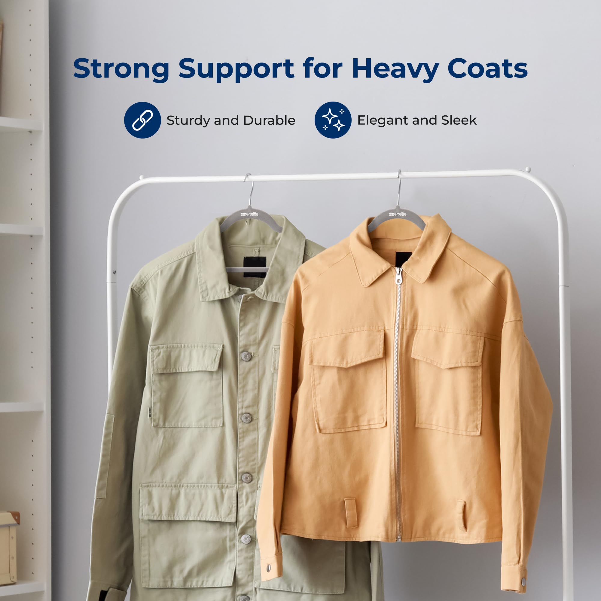 Serenelife 150 Pieces Velvet Hangers - Space Saving Heavy Duty Slim Suit Clothes Hanger Set With 360 Degree Swivel Metal Hook, C