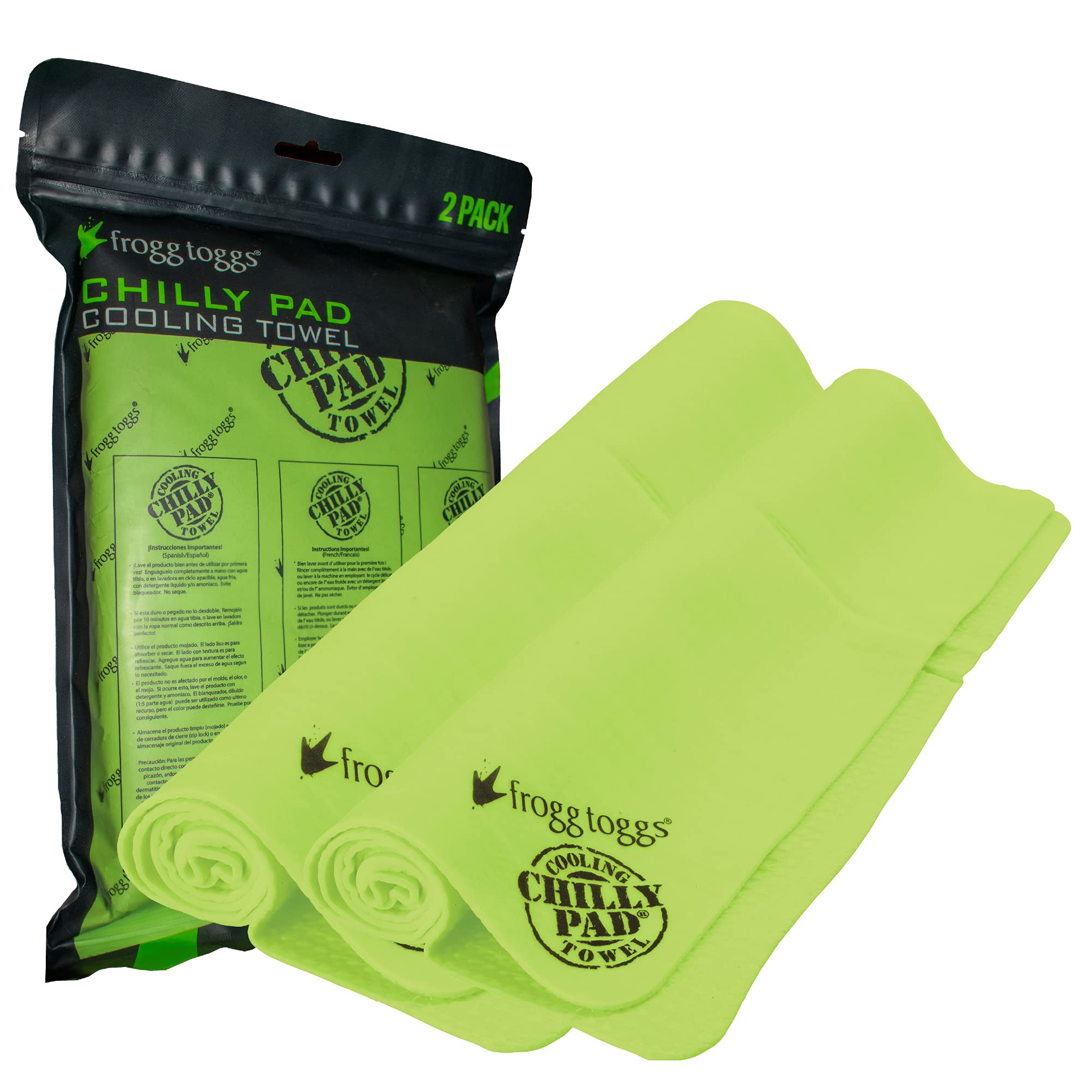 Frogg Toggs Chilly Pad Cooling Towels, 2 Pack, 33'' X 13''