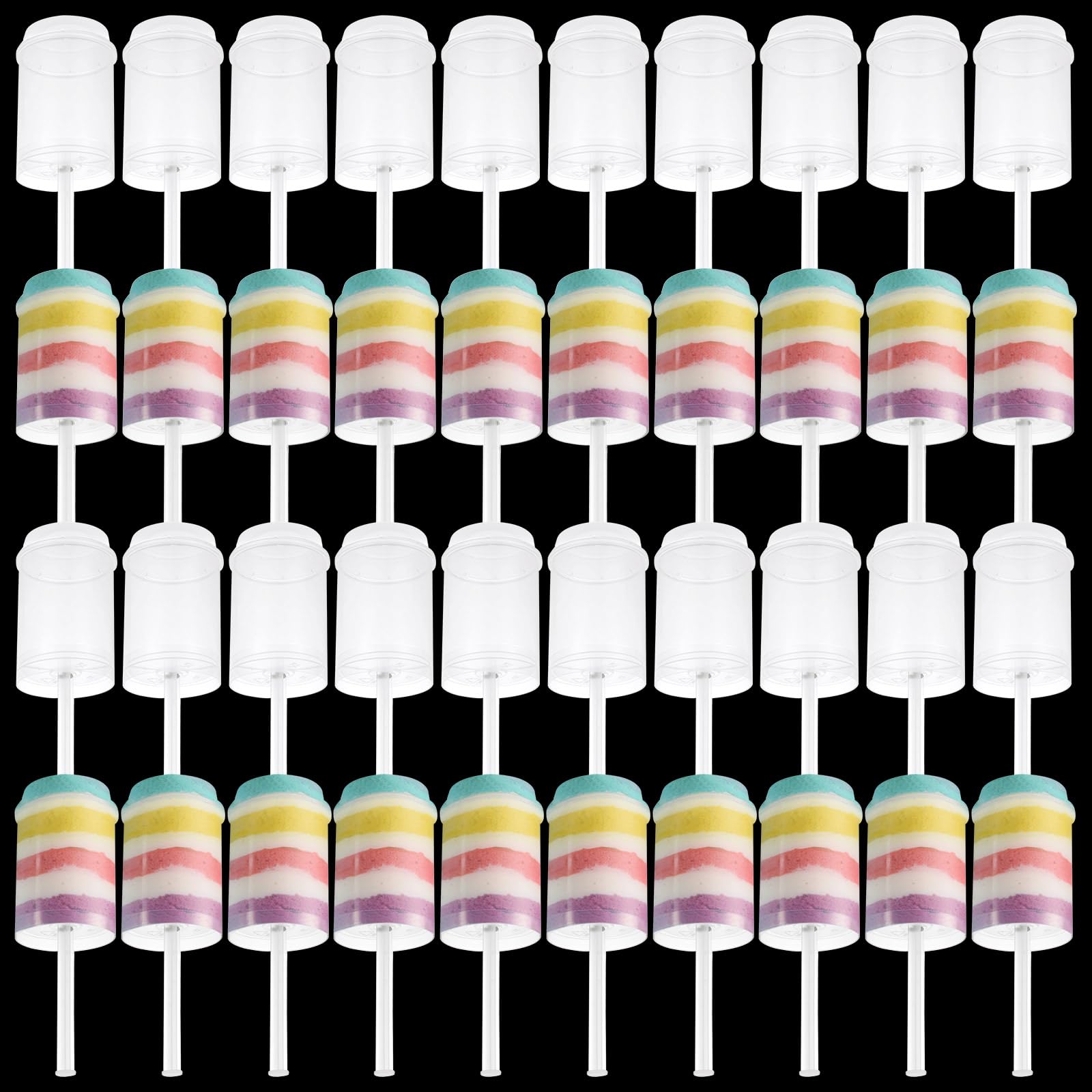 SHUESS 40 Pack Cake Push Pops With Lids, Plastic Cake Push Pop Containers