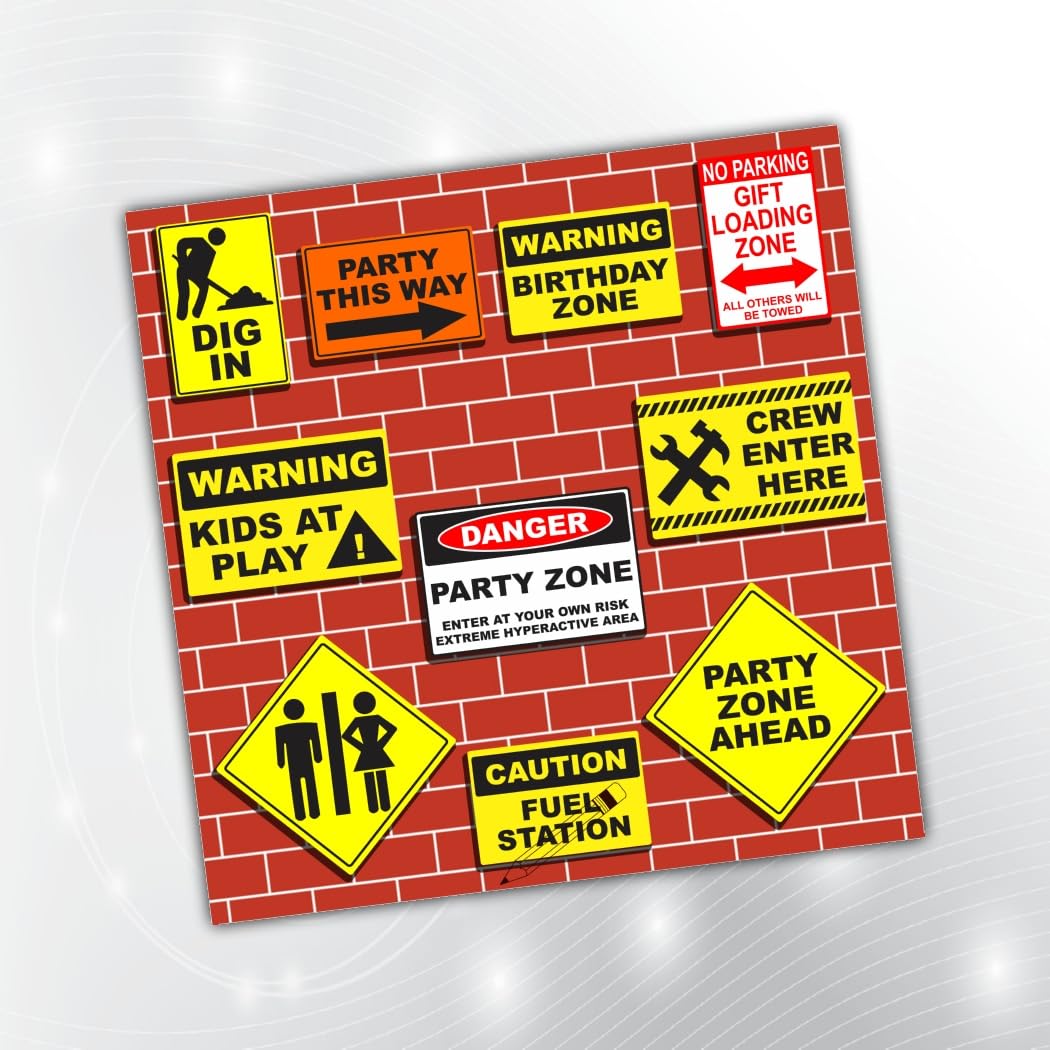 PartyStuff Signs Theme Props  Signage Party Props (10 Cards)