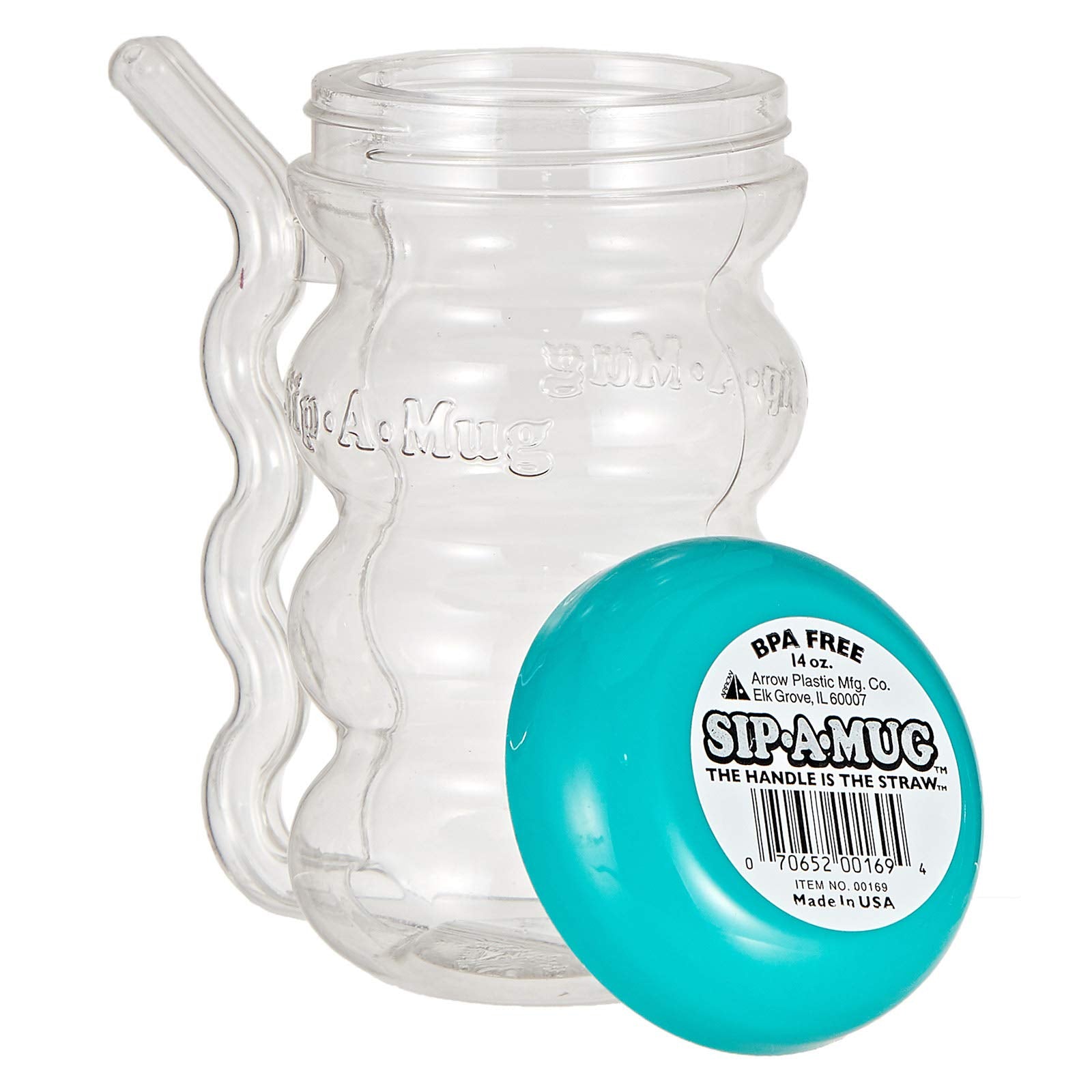 Arrow Plastic Sip-A-Mug, BPA-Free, Clear, One Size (Pack of 1), Model 657778