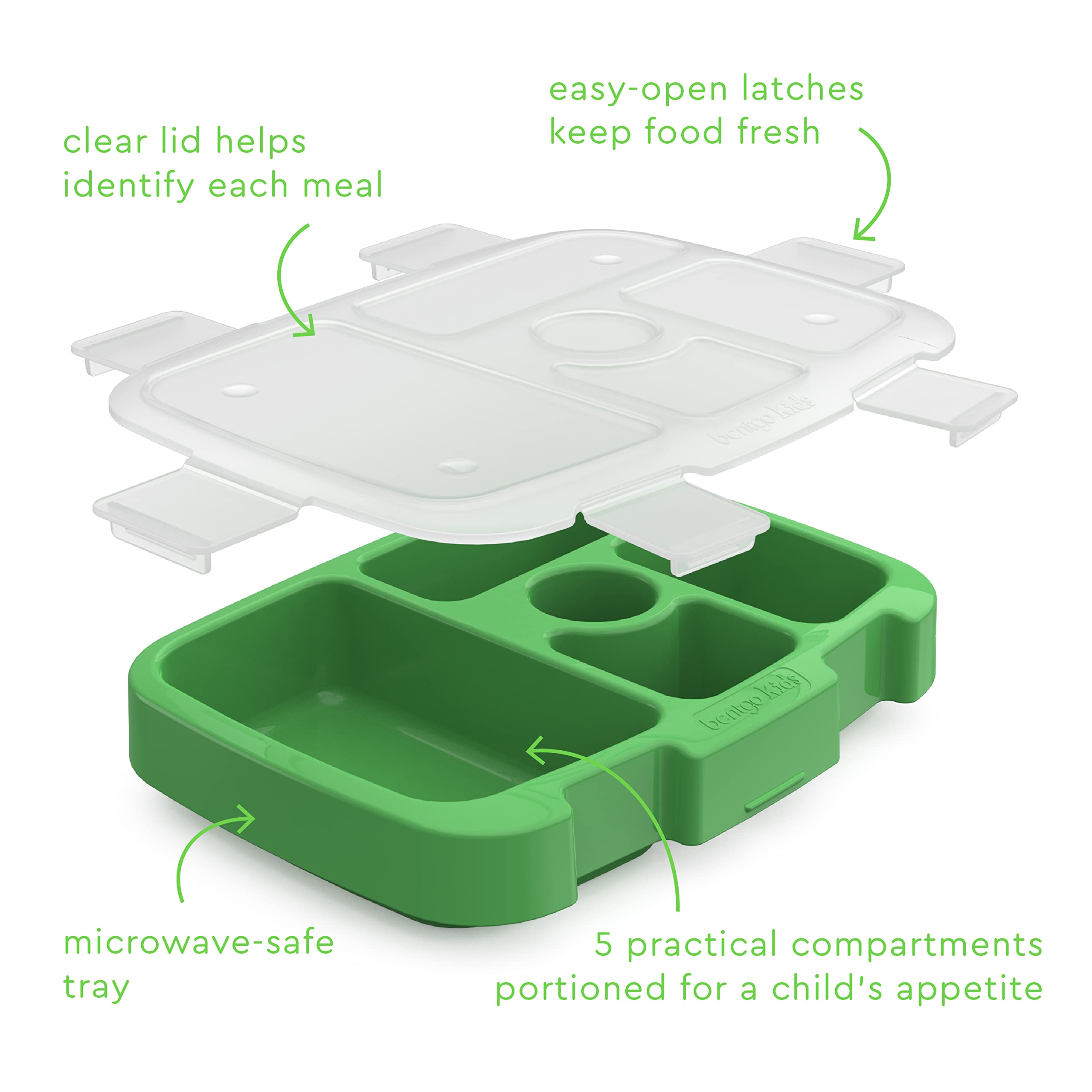 Bentgo Kids Tray With Transparent Cover (Green)