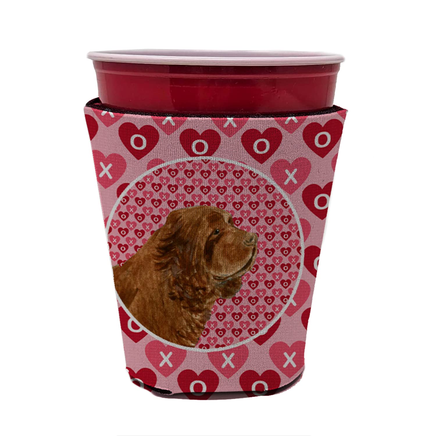 Sussex Spaniel  Red Solo Cup Beverage Insulator Hugger