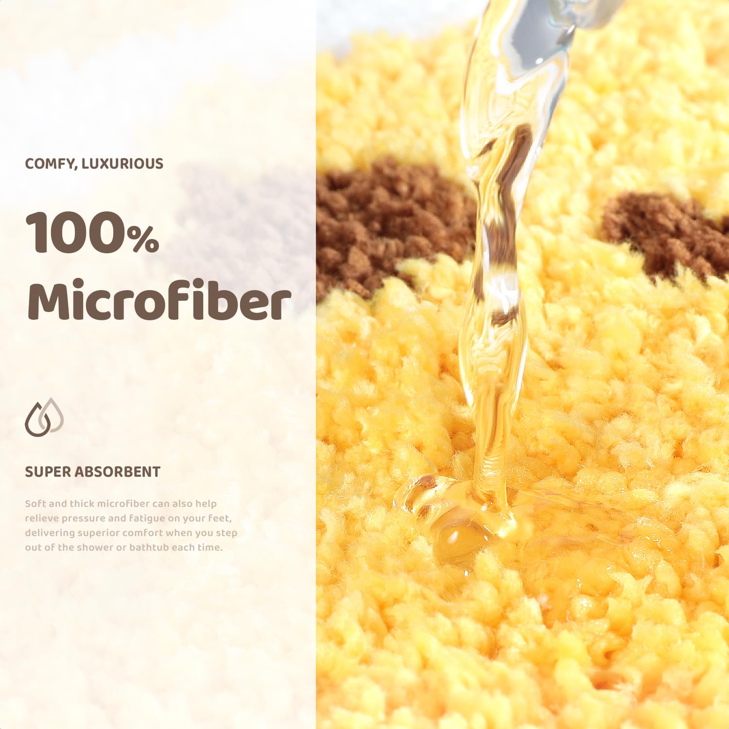 Molesun Egg Bath Mats, Soft And Absorbent Microfiber Bath Rugs, Non-Slip Shaggy Shower Carpet, Machine Wash Dry, Soft Shower Rug