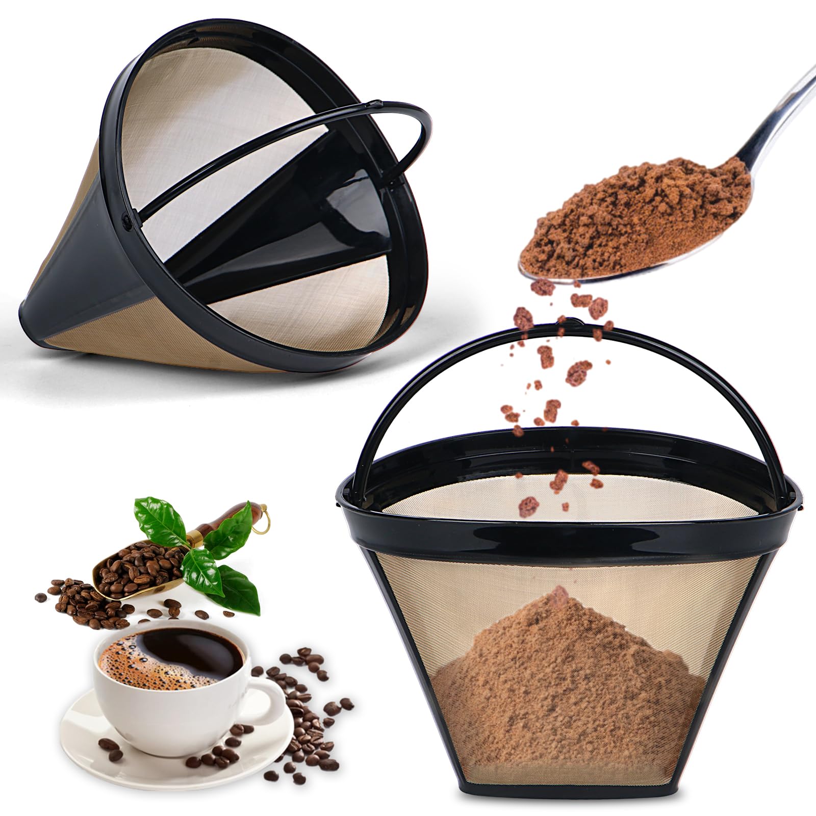 Bouaida Reusable Coffee Filters, Ninja Coffee Filter, Permanent Coffee Filter 4, Used For Replacing The Ninja Coffee Bar Brewer,