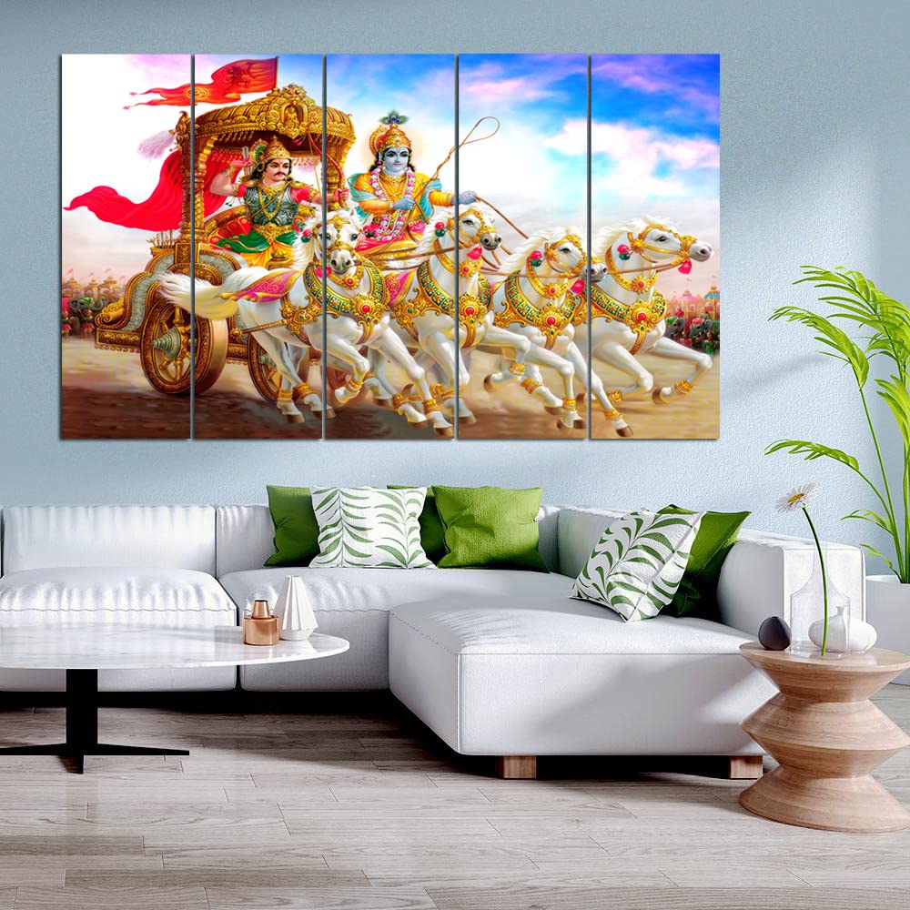 Maxstone Improve Your Place Wall Painting Digital Multiple Pannal (Multicolour, 60 X 30 Inch) Vynl, Sparkle Effects,Wall Paintin