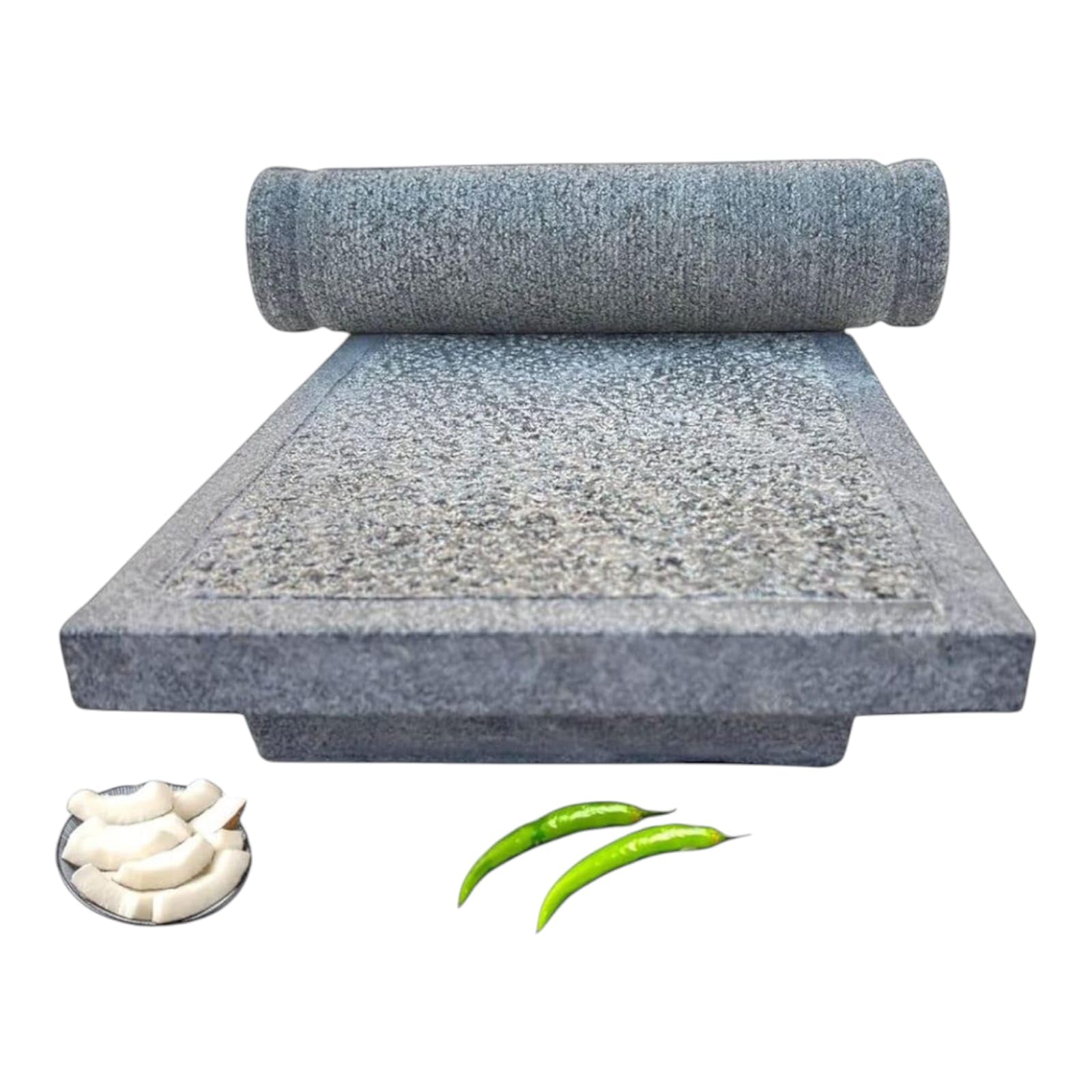 Subaa Stone Ammikallu Hand Grinder (10 X 6 Inch), Mortar Pestle For Kitchen, Sil Batta, Khalbatta, Ammi Mixer, Natural & Traditi