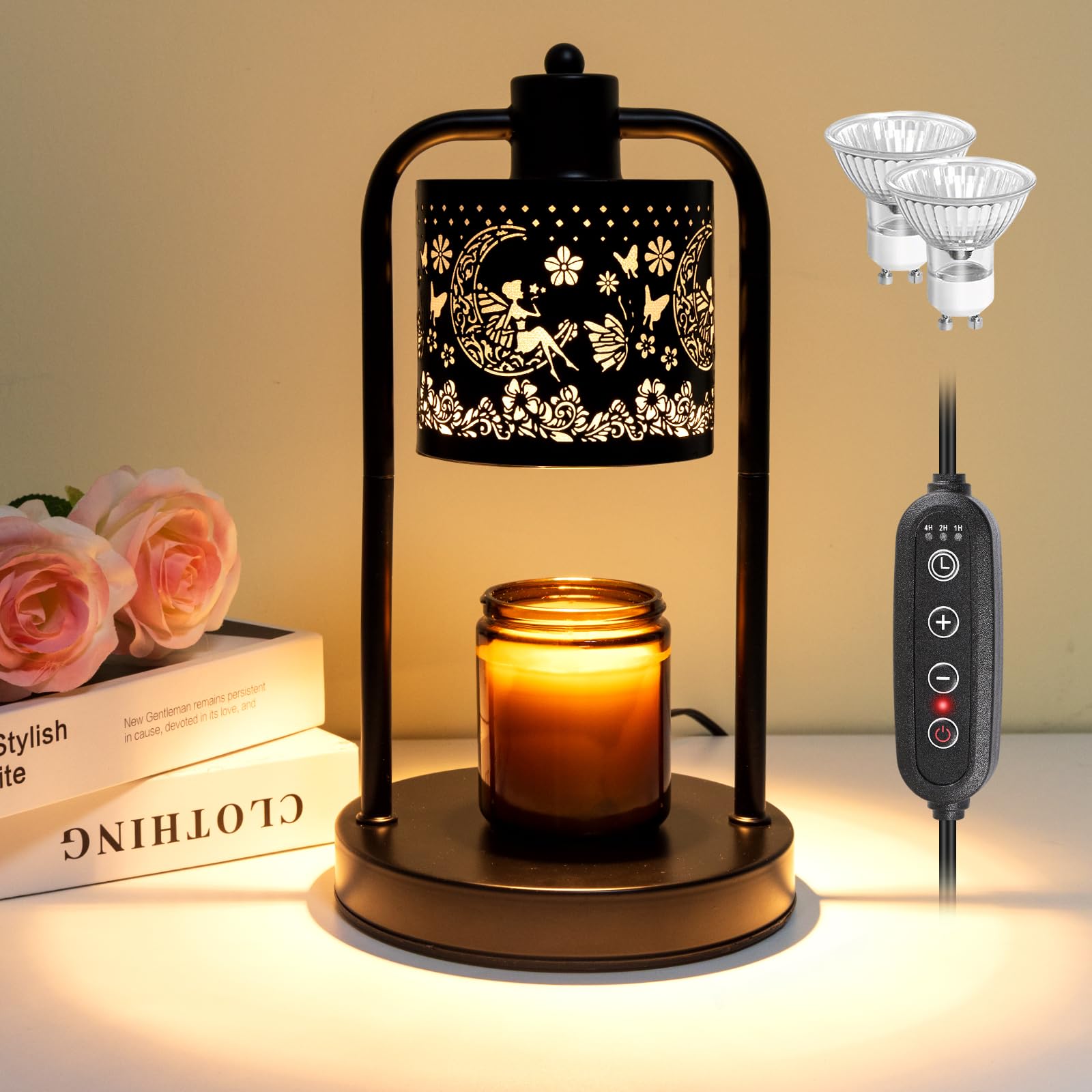 Lococo Candle Warmer Lamp Wax Light: Wax Melt Warming Lamps for Jar Candles with Timer Dimmable for Birthday Christmas Gift, Roo