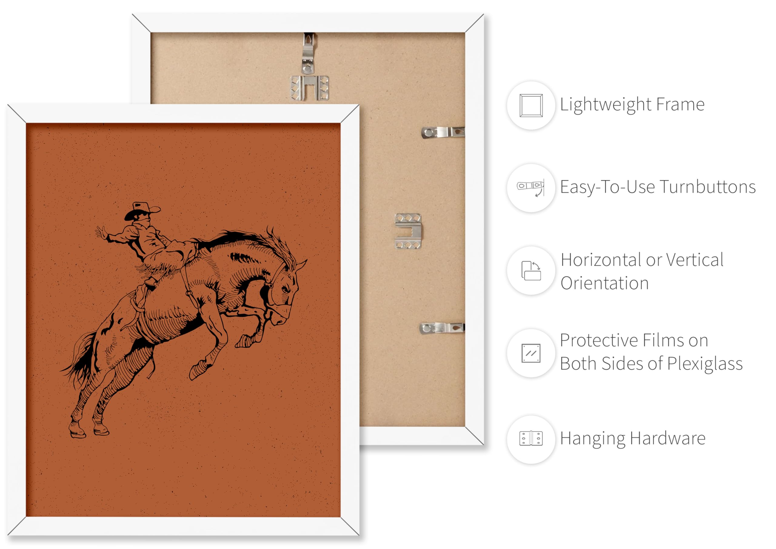 Poster Master Cowboy On Bucking Horse Poster - Retro Brown Rodeo Print - Cowboy Art - Western Art - Wild West Art - Gift For Him