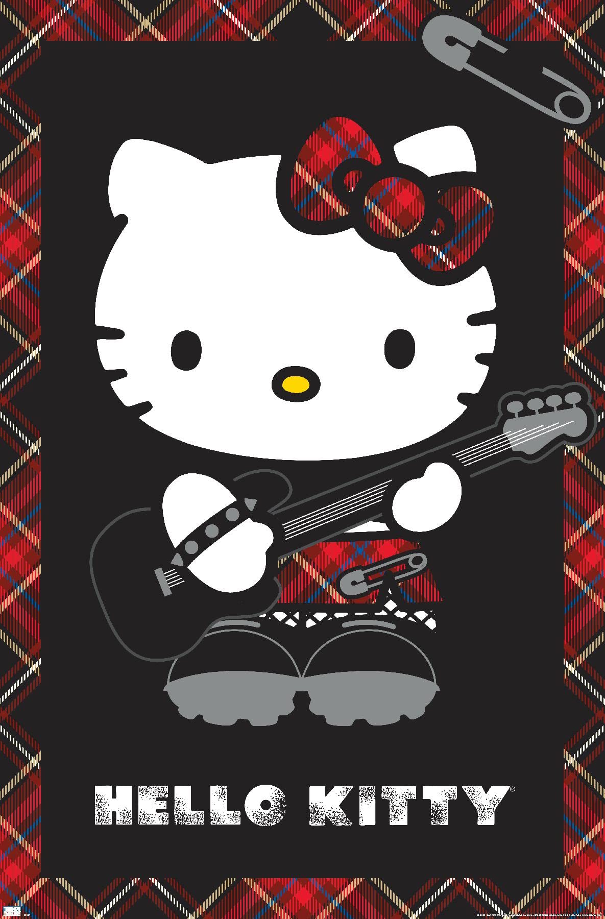 Trends International Hello Kitty: 22 Punk Red Wall Poster, 34L X 22.4W, Unframed Version