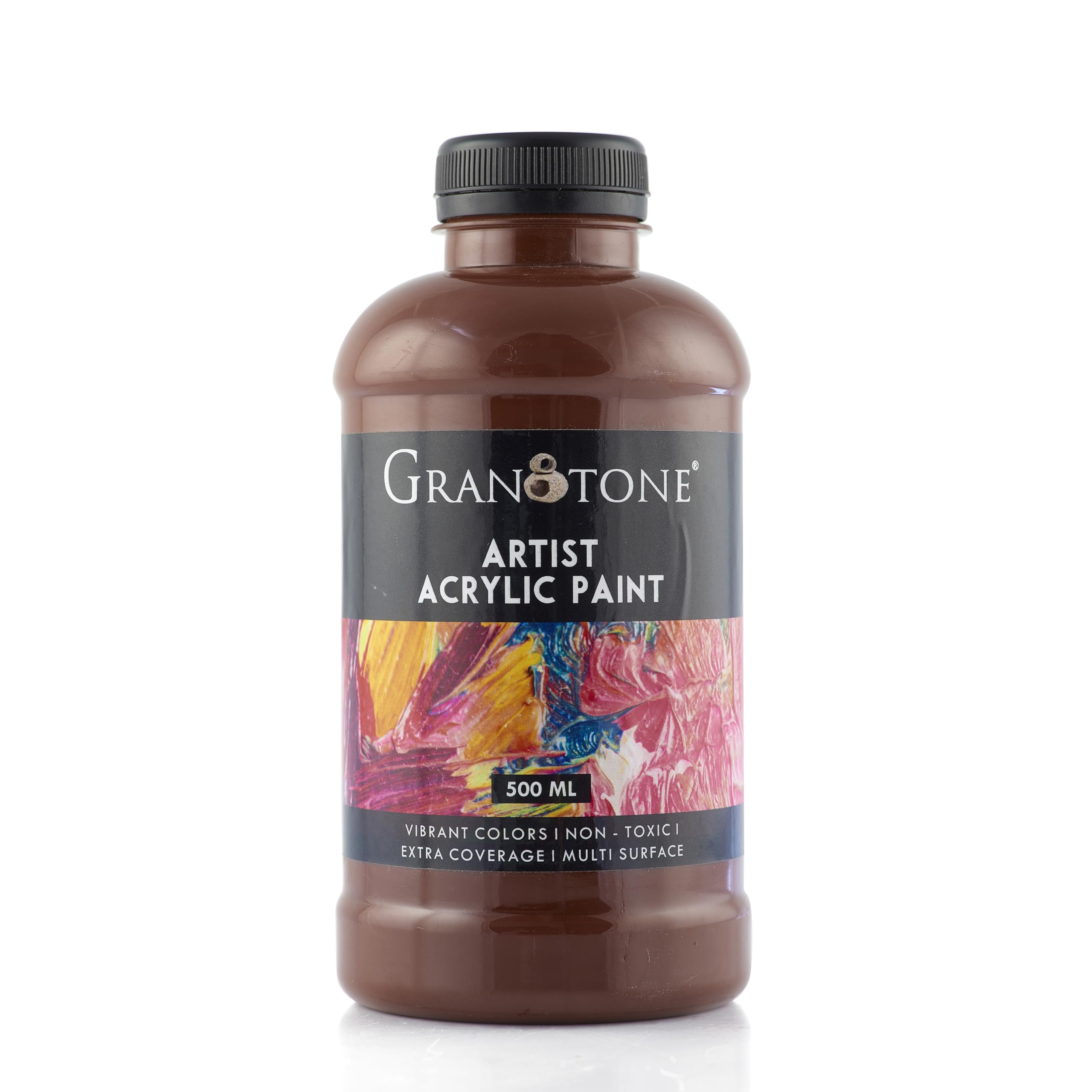 Granotone Acrylic Colour | 500 Ml (Nut Brown) | Rich Pigment, Non-Cracking Art & Diy Paint | Suitable For Canvas, Wood, Leather,