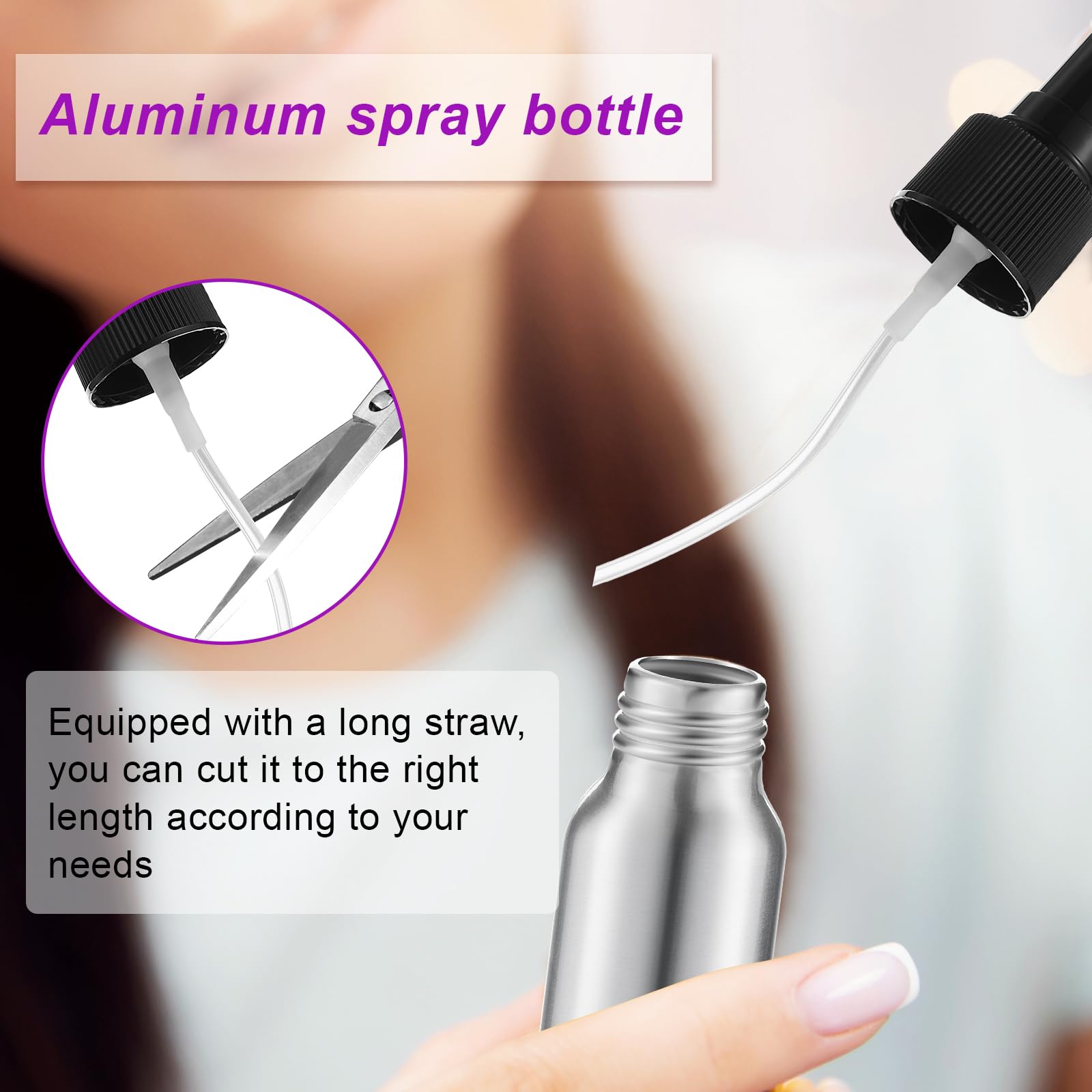 Tessco 2.7Oz/ 80Ml Aluminum Fine Mist Spray Bottles Reusable Metal Atomizer Bottles Fine Mist Sprayer Essential Oil Storage With