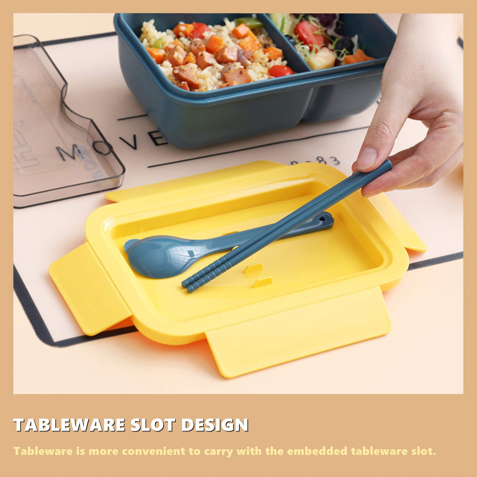 Chchmu Bento Box Portable Lunch Box Leakproof Salad Lunch Container With Spoon & Chopsticks Leak Proof Lunch Containers Microwav