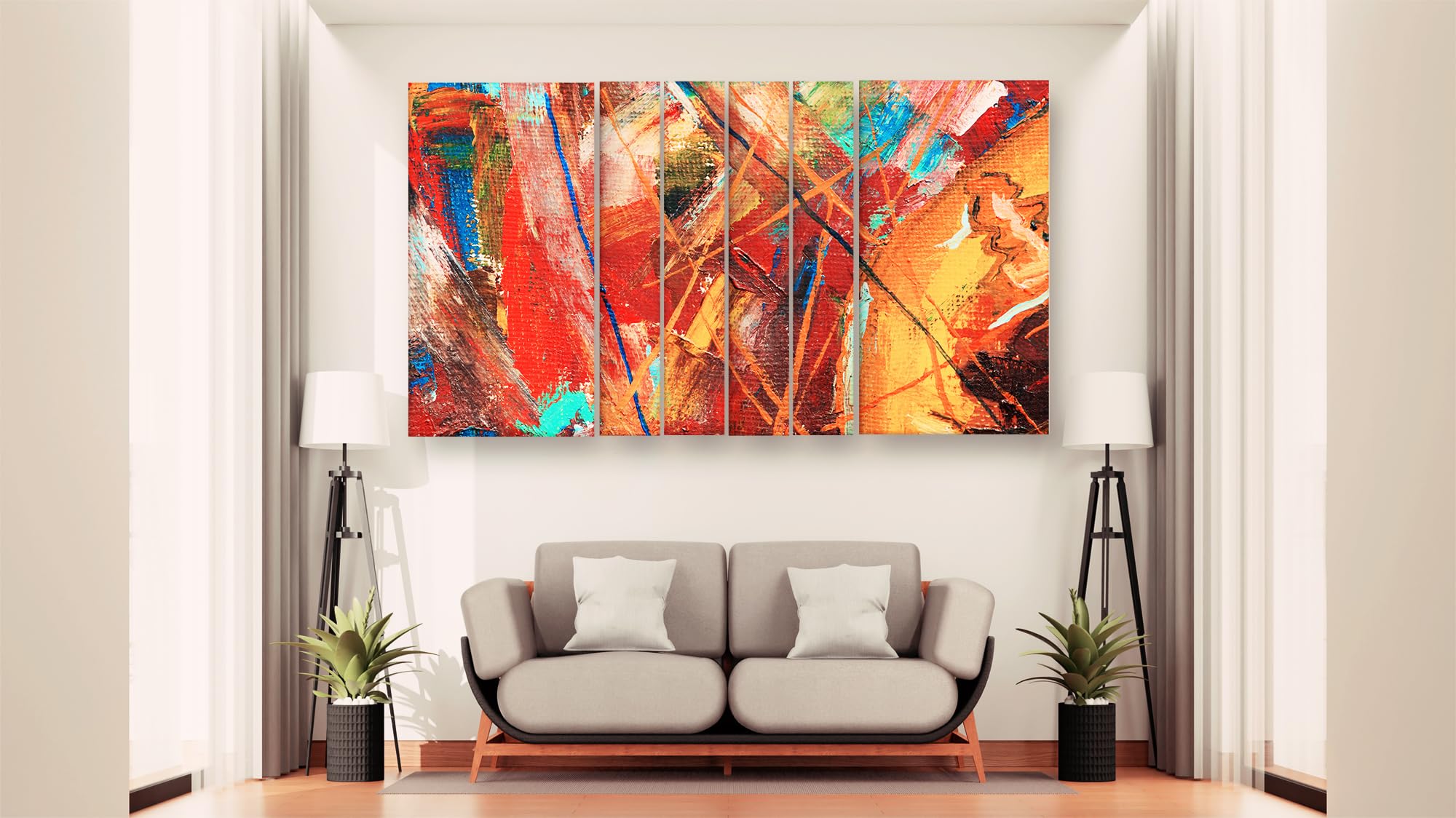 Casperme Abstract Theme - Engineered Wood Wall Painting, Multicolor, Modern, 60 X 36 Inches