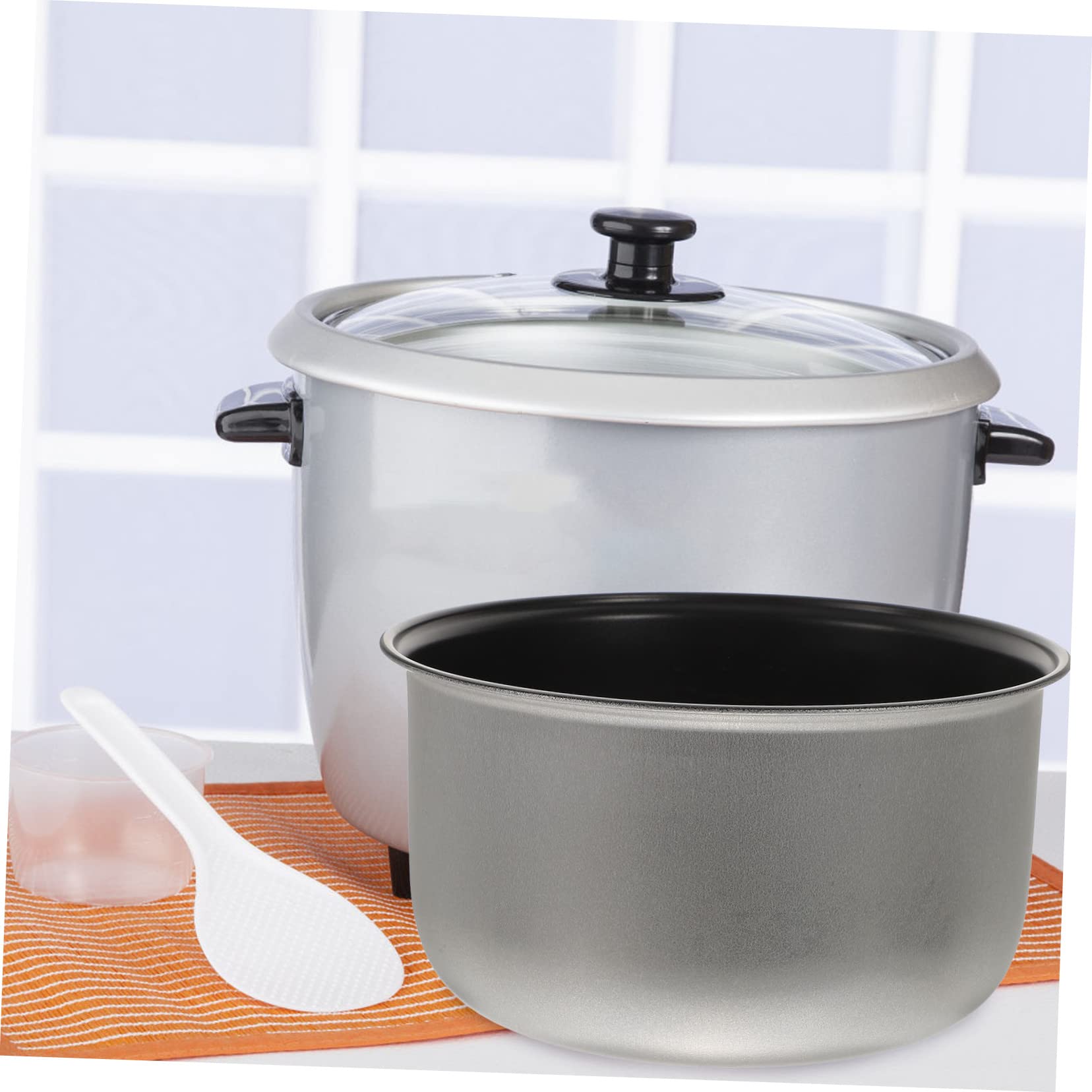 Kichouse Rice Cooker Liner Stainless Steel Stock Pot Interior Accessories Cup Cake Liner 1 Set Cooker Pot Replacement Inner Cook
