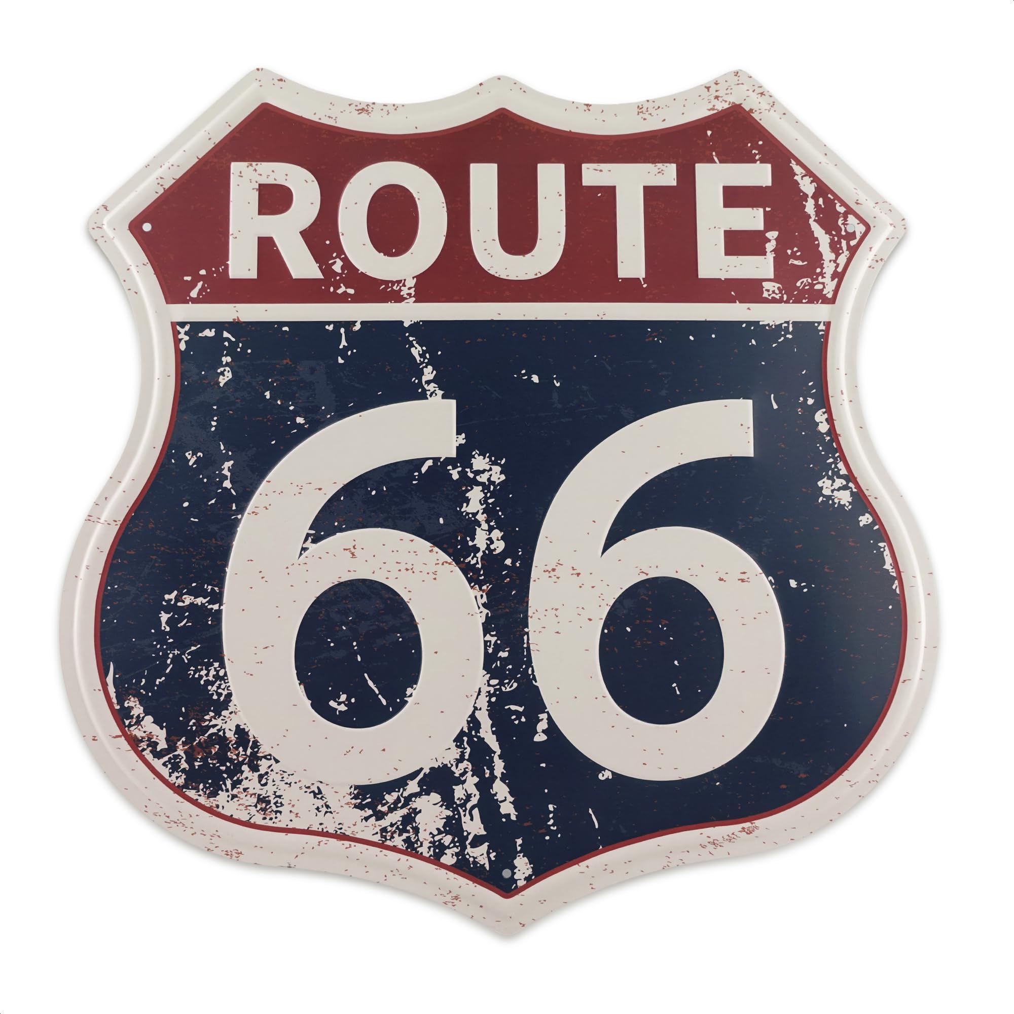Route 66 Sign - Easy to Hang Tin Signs Vintage Style 12  12 Inch | Route 66 Decor for Bedroom, Man Cave, Garage, Workshop, Bar, 