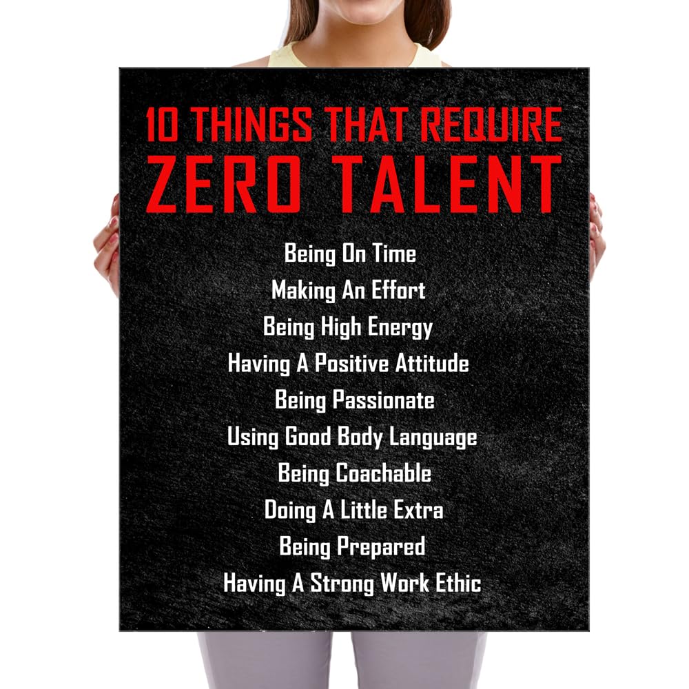 Pyradecor Large Motivational 10 Things That Require Zero Talent Office Positive Quotes Inspirational Poster Canvas Prints For Cl