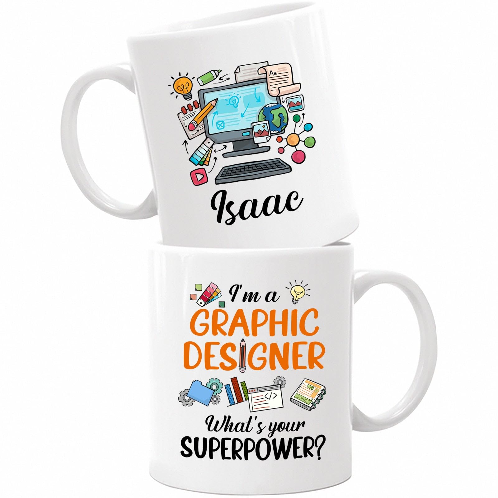 Designer Coffee Mug, Personalized Graphic Designer Mug, Custom Name Graphic Designer Gifts for Men, Women Designer Lovers, Graph