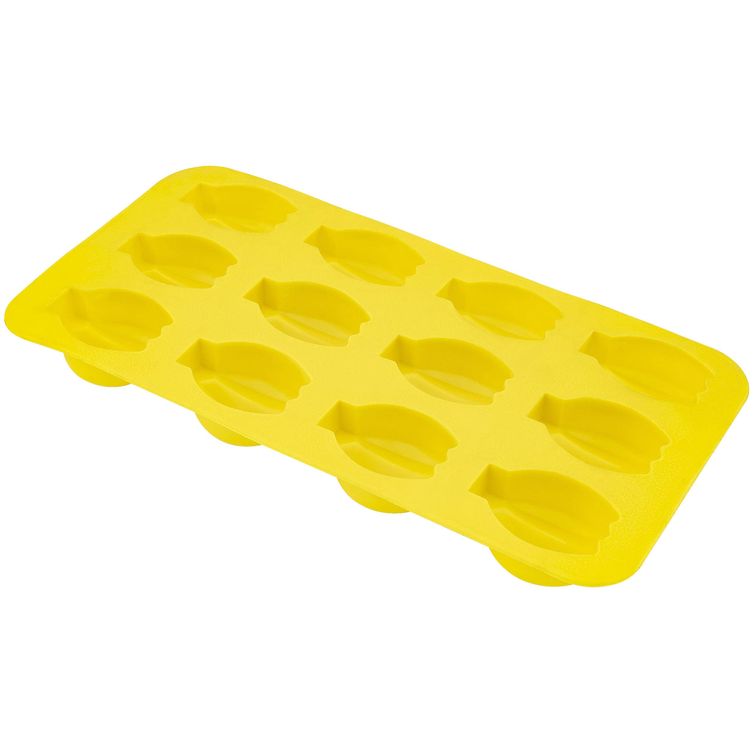 Fairly Odd Novelties Banana Shape Flexible 12 Ice Cube Tray Mold Yellow Rubber Novelty Gag Gift, One Size