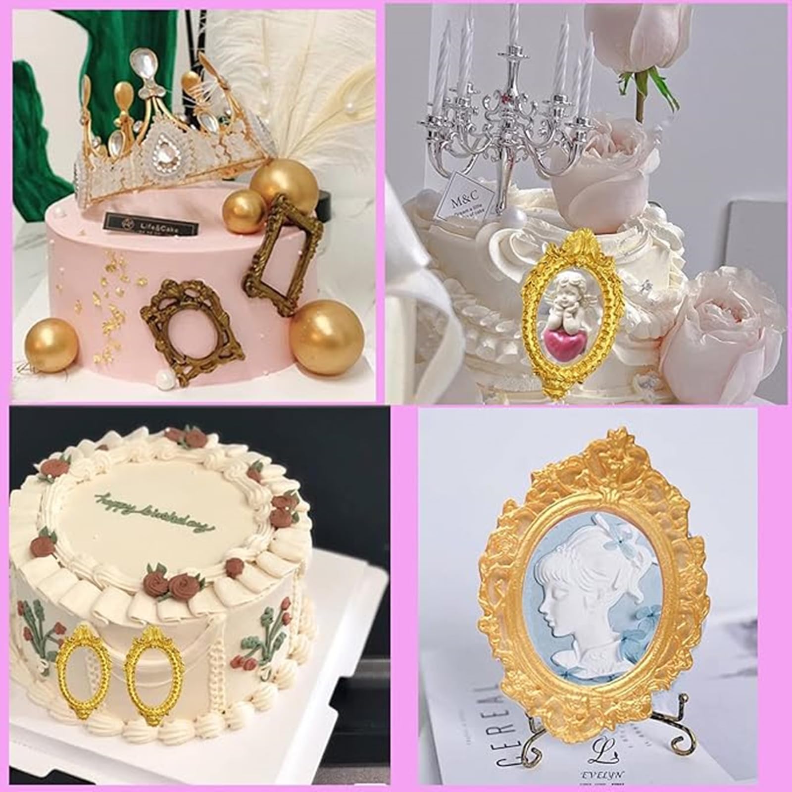 Moanlmy Baroque Style Roller Blind Lace Fudge Mold, Curlicues Gum Paste Candy Chocolate Molds For Cake Decorating Sugar Craft Po