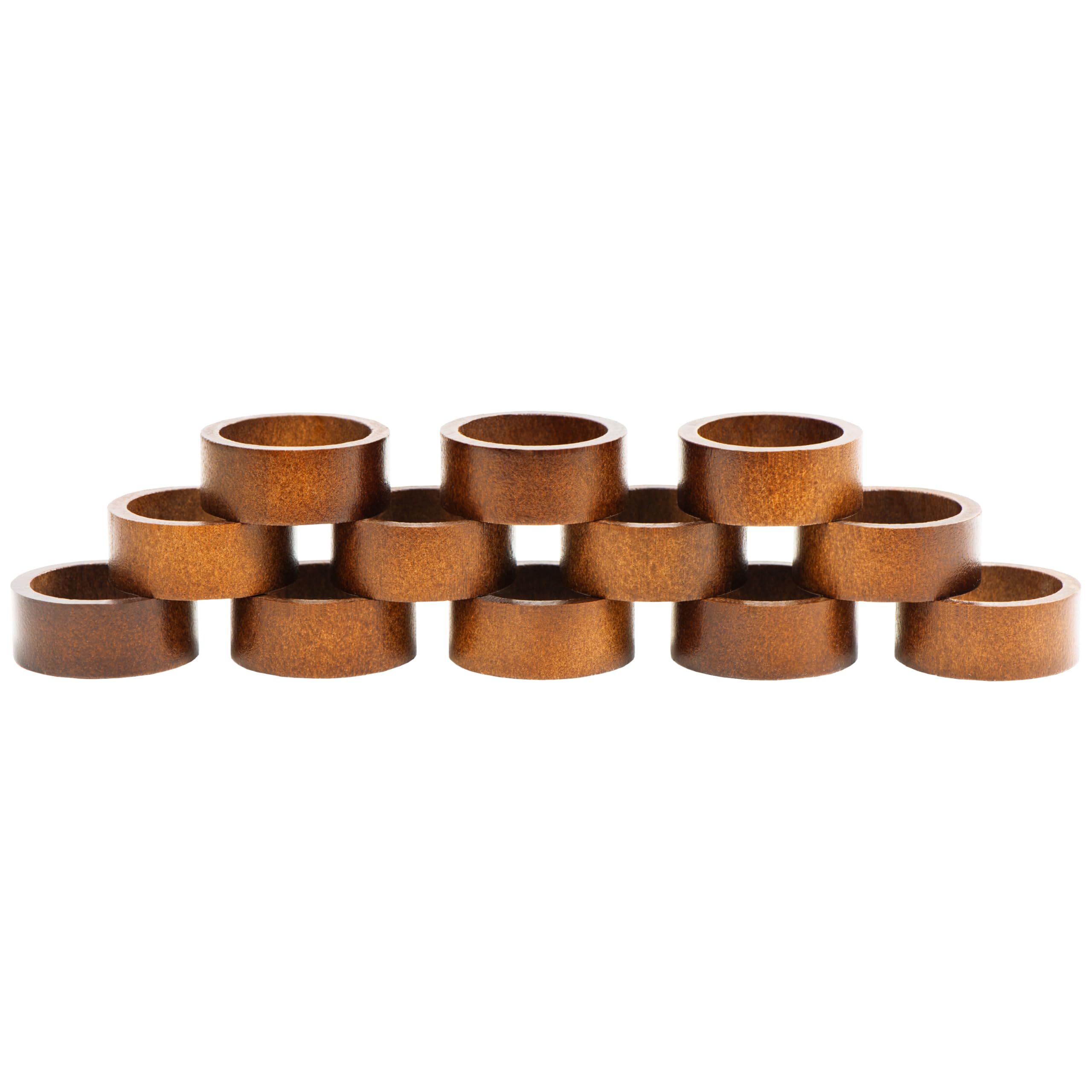 Napkin Rings Set Of 12, Wooden Napkin Rings Artisan Crafted In India, Tabletop Decor