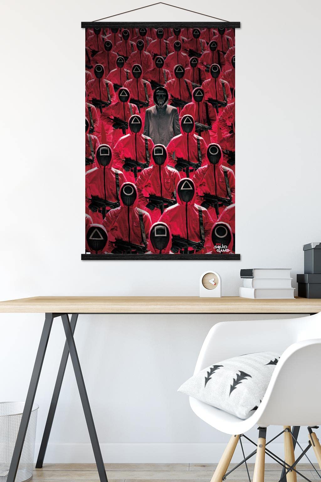 Trends International Netflix Squid Game - Key Art Wall Poster, 22.375'' X 34'', Print And Black Hanger Bundle