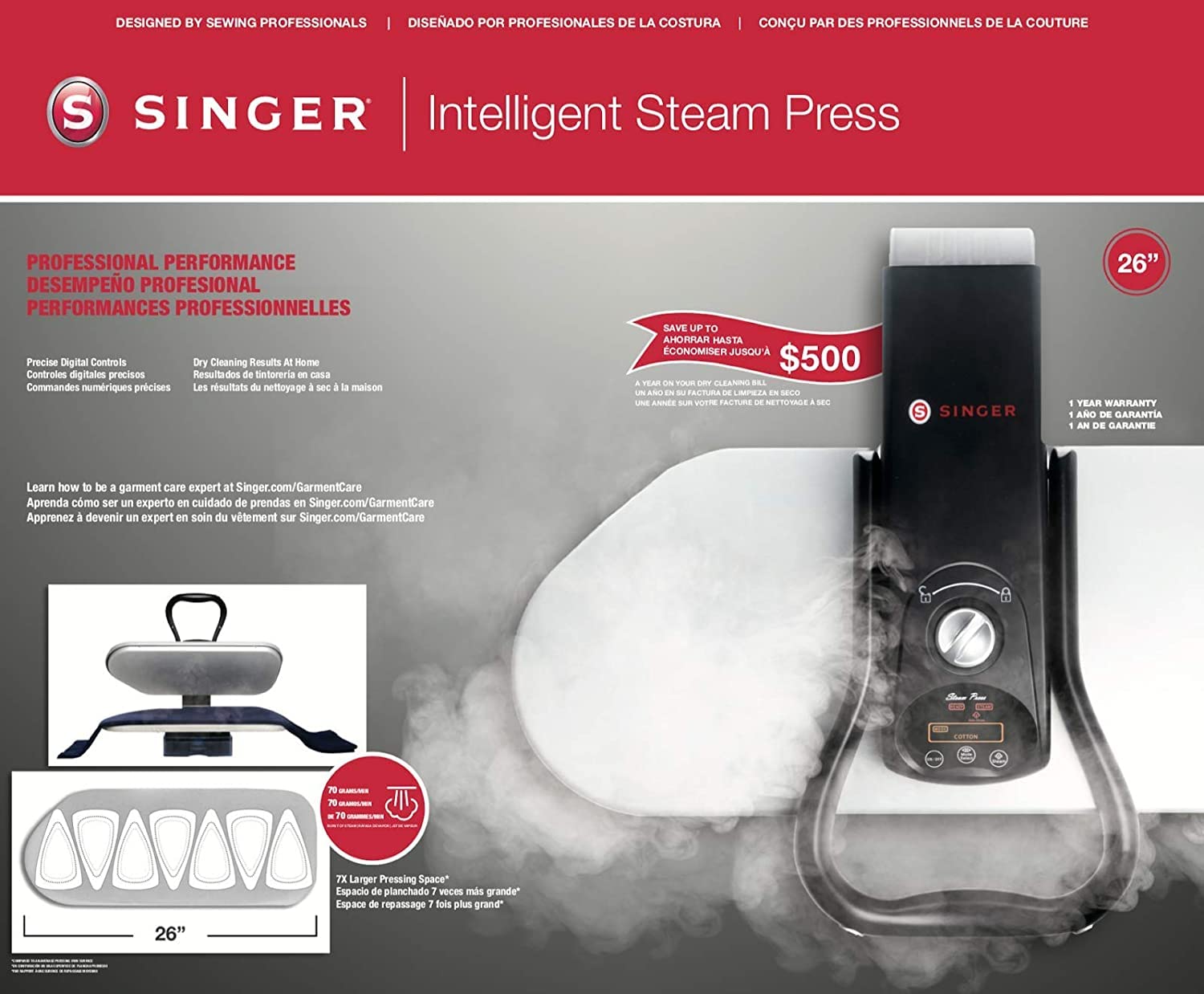 Singer Esp260T Intelligent Steam Press-26, Grey