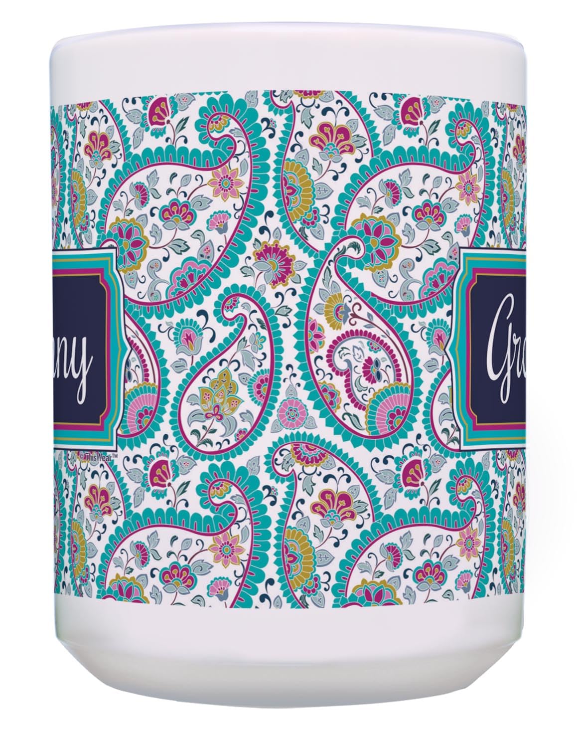 Granny Grandma Gifts Granny Paisley Mug Granny Cup 15Oz Ceramic Coffee Mug With Handle Paisley