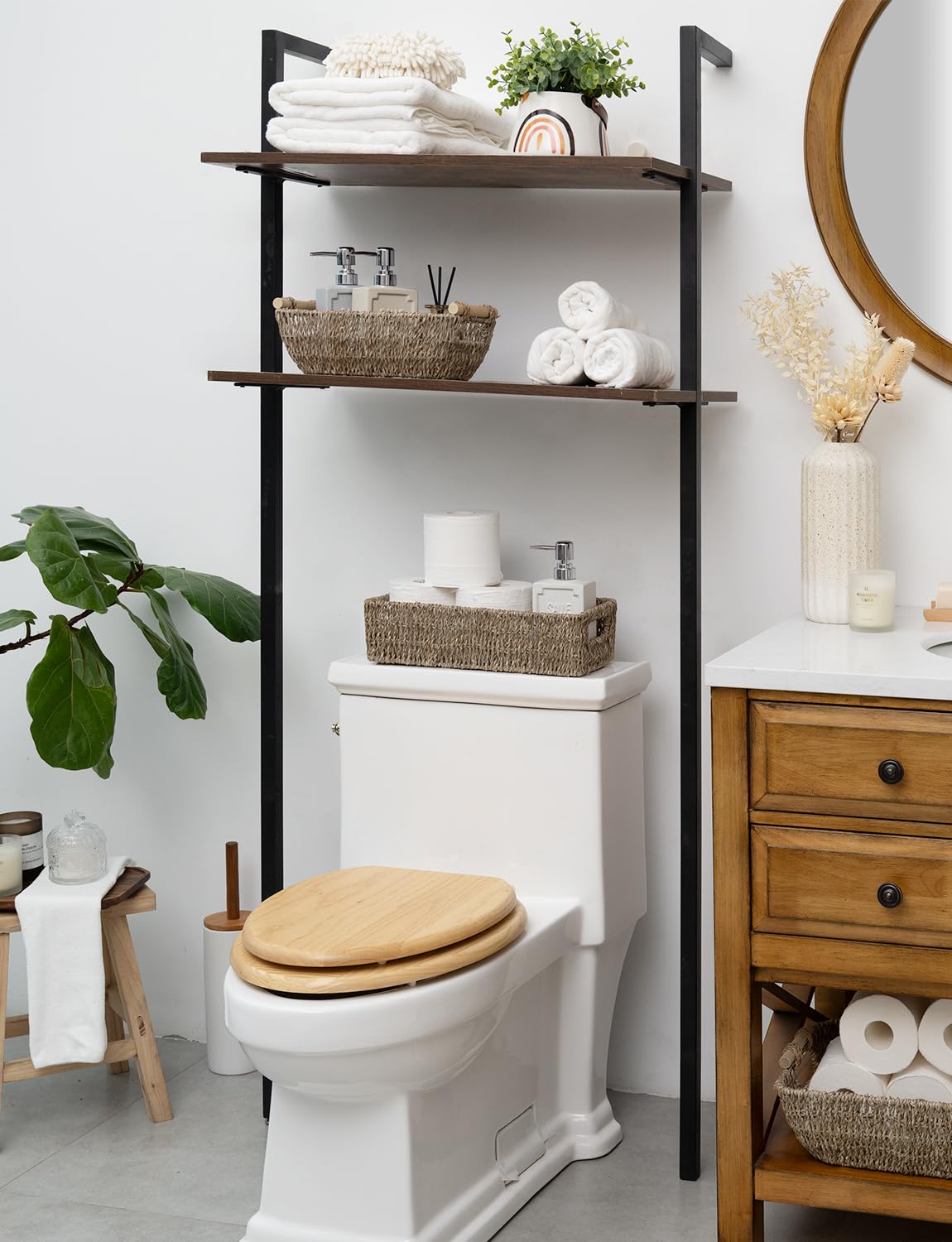 StorageWorks Seagrass Baskets with Built-in Handles  Bathroom Decor Box for Toilet Tank Top  14 ?''L x 6 ?''W x 3 ?''H