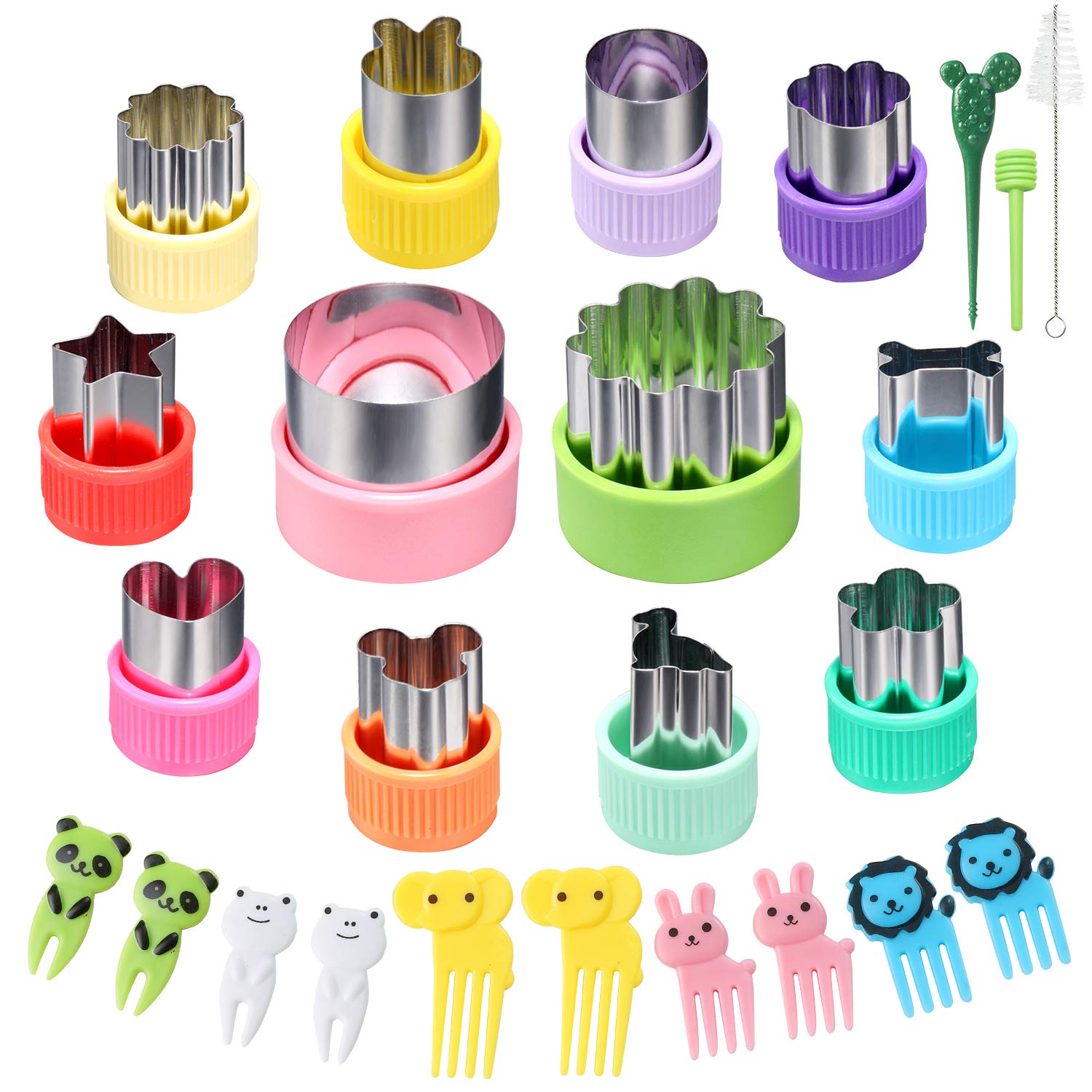 12 Pcs Mini Cookie Cutters Vegetable Cutter Shapes Sets Fruit Stamps Mold