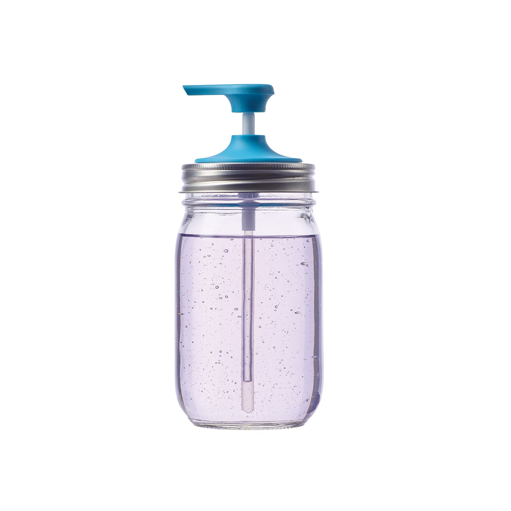 Jarware Soap Pump Lid For Regular Mouth Mason Jars, Blue