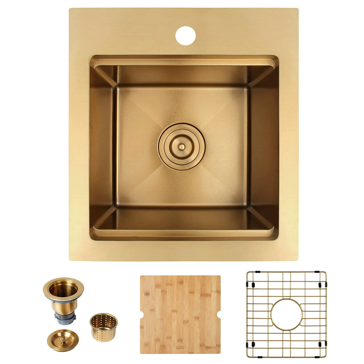 Lqs Drop In Bar Sink, Stainless Steel Small Kitchen Sink, Gold Bar Sink,Top Mount Single Bowl Stainless Steel Kitchen Sink 16''