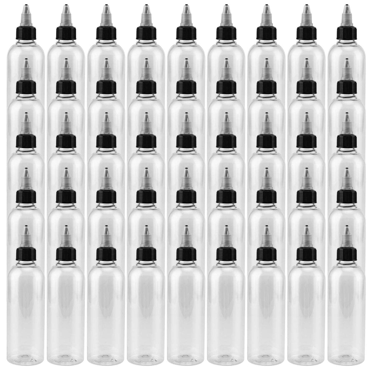 Japchet 50 Pack 5Oz Empty Plastic Squeezing Bottles, 150Ml Plastic Bottles With Twist Top Cap, Clear Condiment Squeeze Bottles F