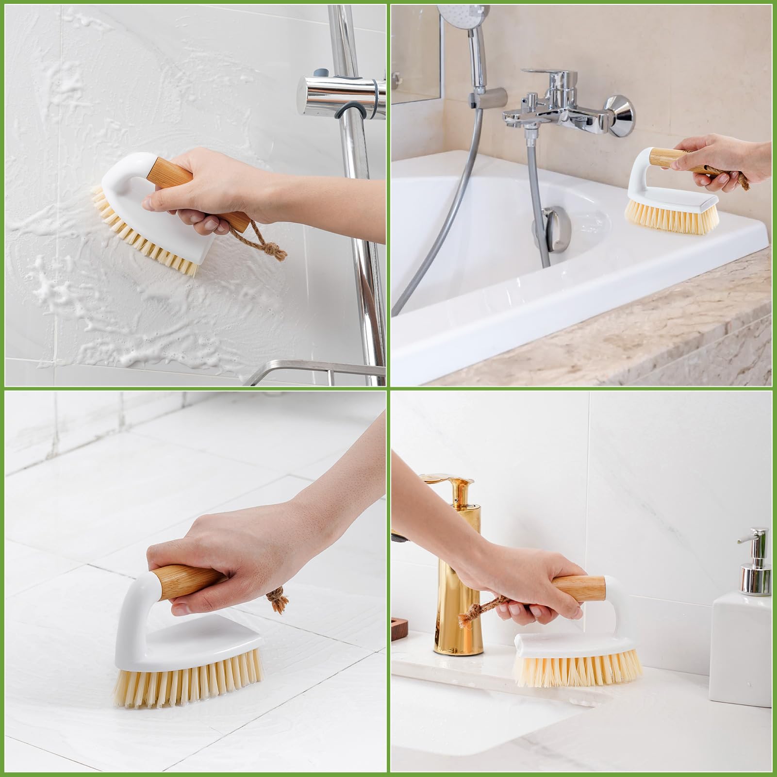 Subekyu Scrub Brush, Cleaning Brushes With Handle For Household Use, Heavy Duty Scrub Brushes For Cleaning Bathroom Shower Toile