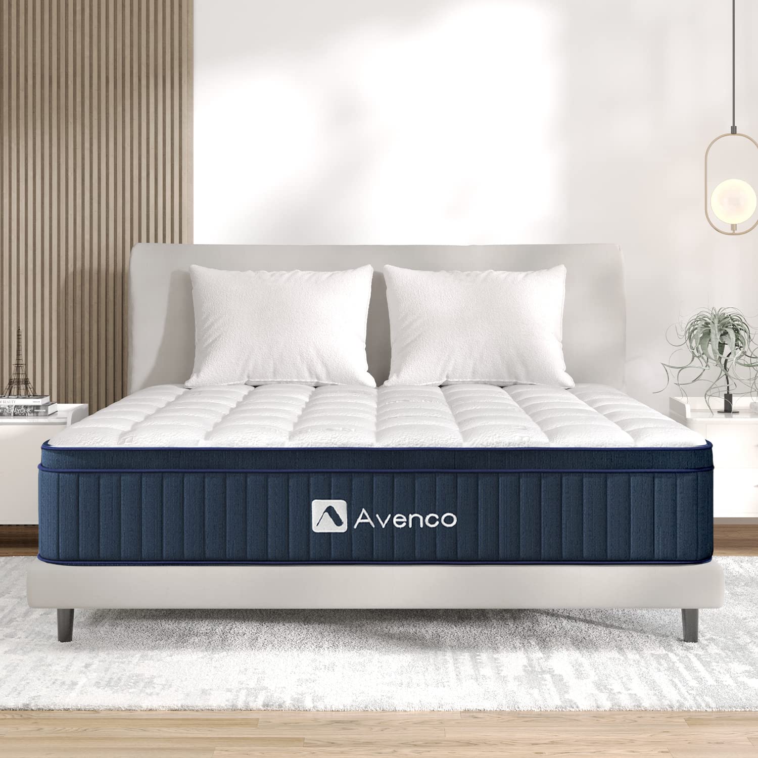 Avenco Queen Mattress, 12 Inch Hybrid Queen Size Mattress in a Box with Latex Memory Foam Medium Firm Queen Bed Mattress Motion 