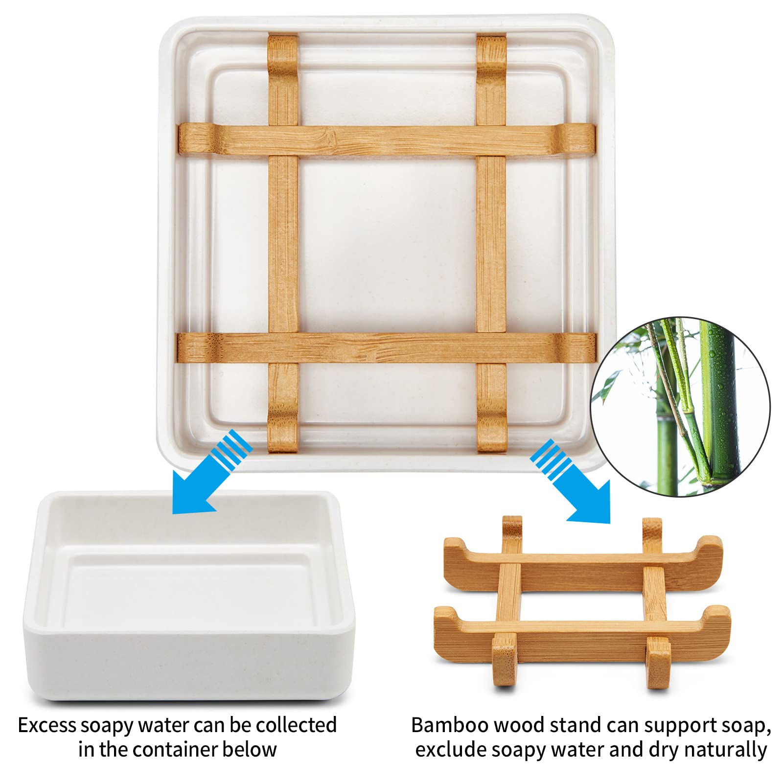 Bamboo Soap Dishes For Bar Soap Holders For Shower For Bathroom Sink Bulk Small Wooden Soap Tray Jabonera Pretty Neat Ventilated