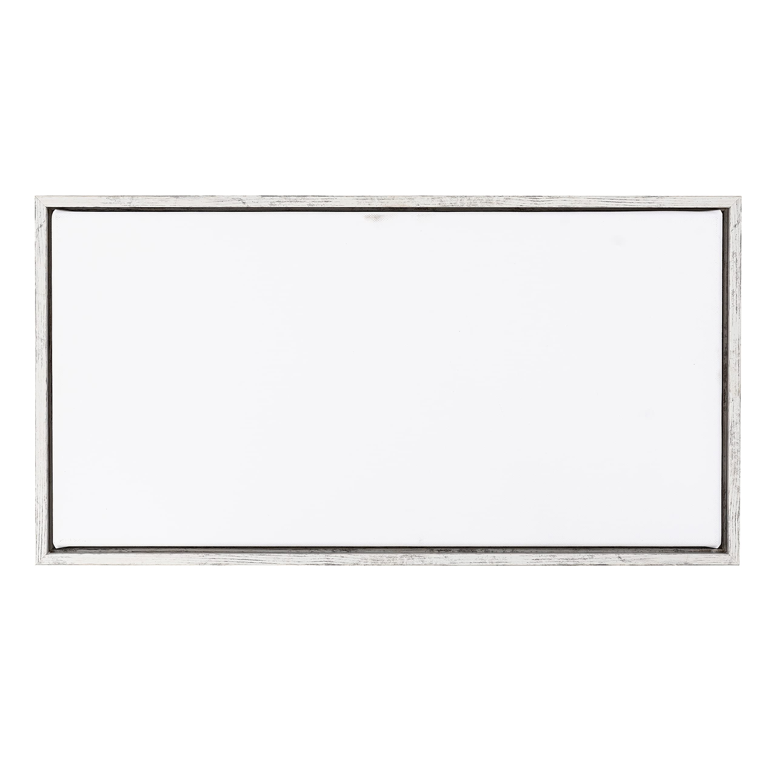 Pixy Canvas 12x48 inch Floater Frame for Canvas Paintings. 12 Colors. Floating Frame fits 5/8''  3/4'' & max 7/8'' Deep Stretched Canvas & Wood Panels (Distressed White  12 x 48 inch)