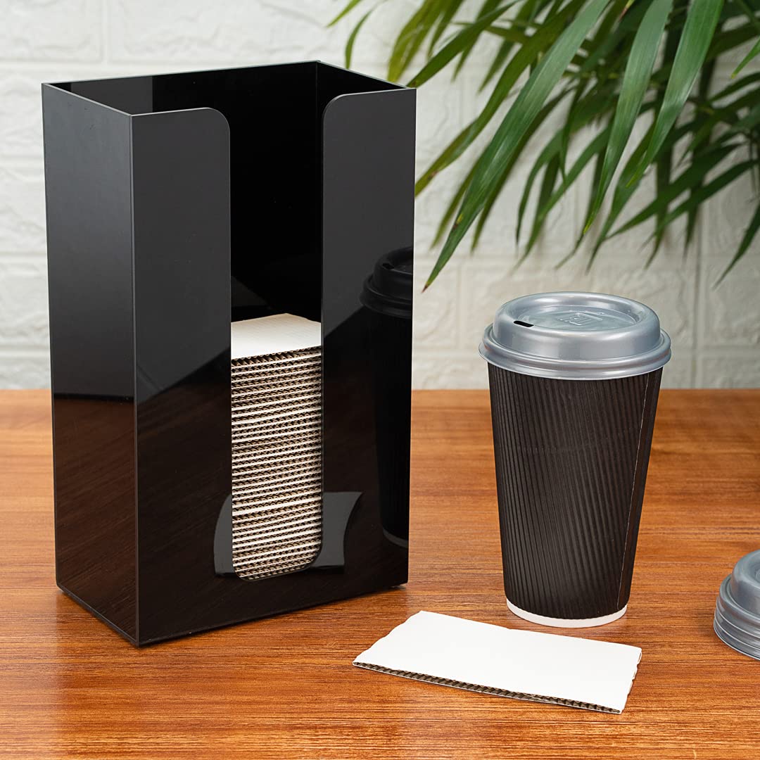 Restaurantware Restpresso 6 X 3.5 X 10 Inch Coffee Cup Sleeve Dispenser 1 Vertical Coffee Sleeve Holder - Holds Up To 75 Sleeves