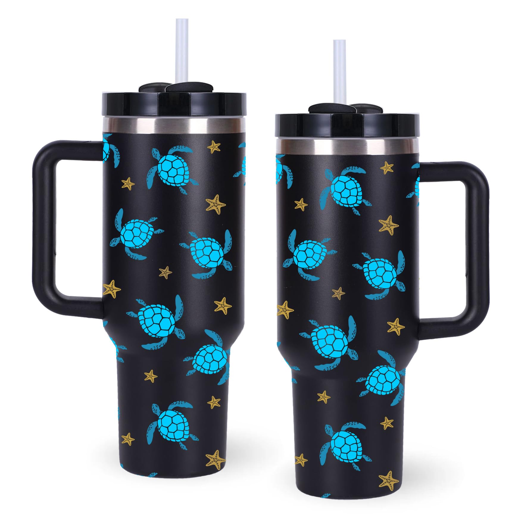 momocici 40oz Sea Turtle Tumbler with Handle Gifts for Women.Sea Turtles Lover Cups Tumbler Gifts for Women.40 oz Birthday Chris