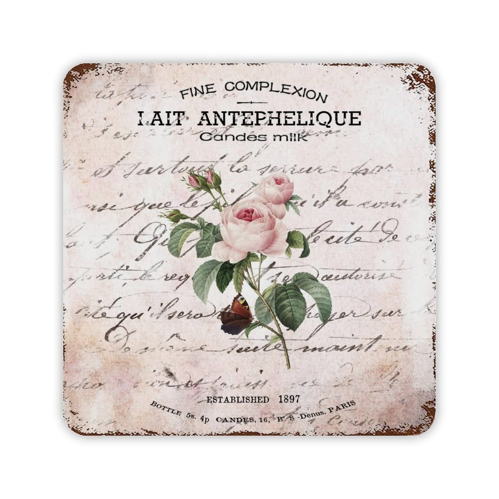 French Bouquet Pink Quote Retro Tin Sign Vase Flowers Poster Plaque Vintage Entryway Decor Gallery Wall Signs Pastoral Artistic