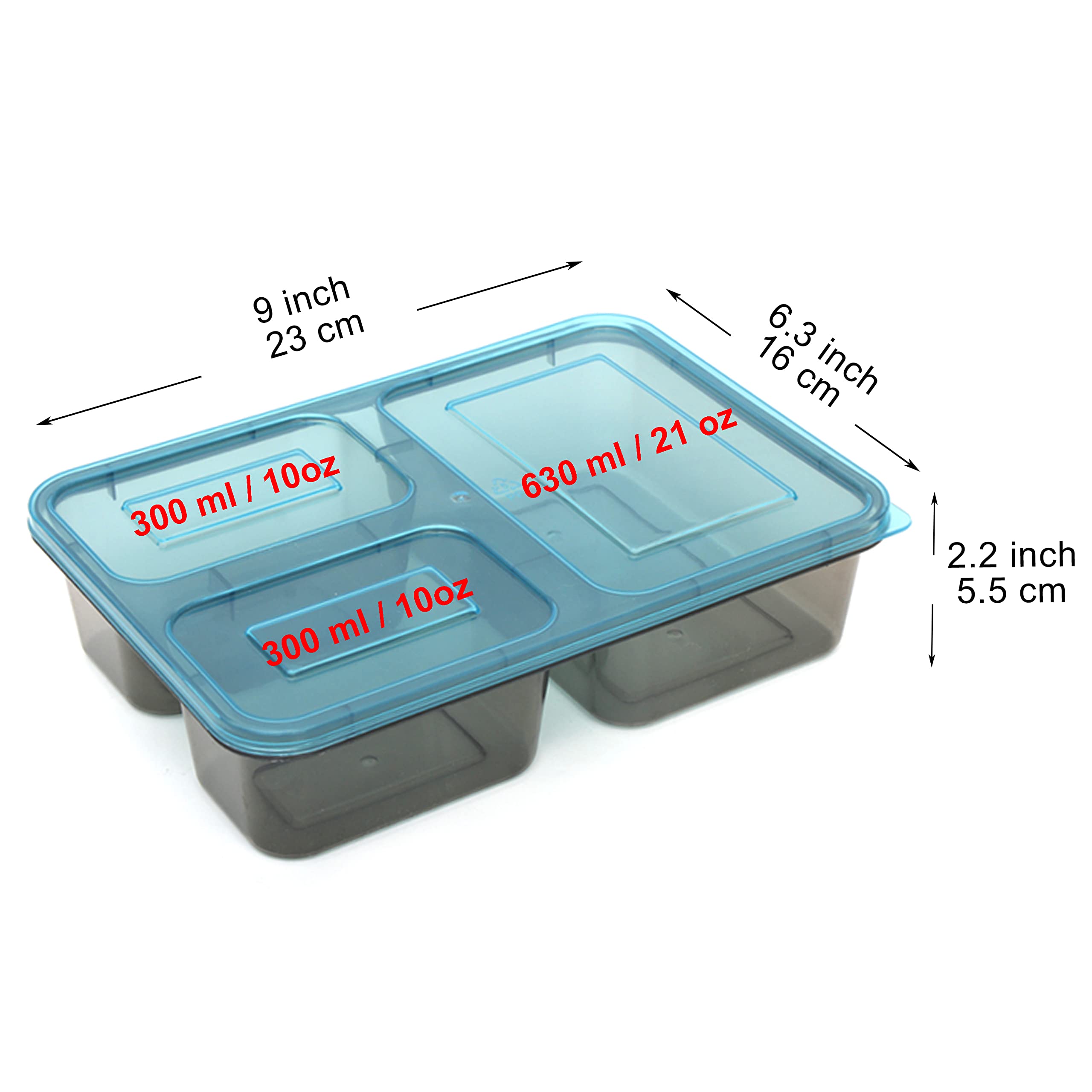 Youngever 7 Sets Thick Large Bento Lunch Box 40 Ounce, Meal Prep Containers, Reusable Plastic Divided Food Storage Container Box