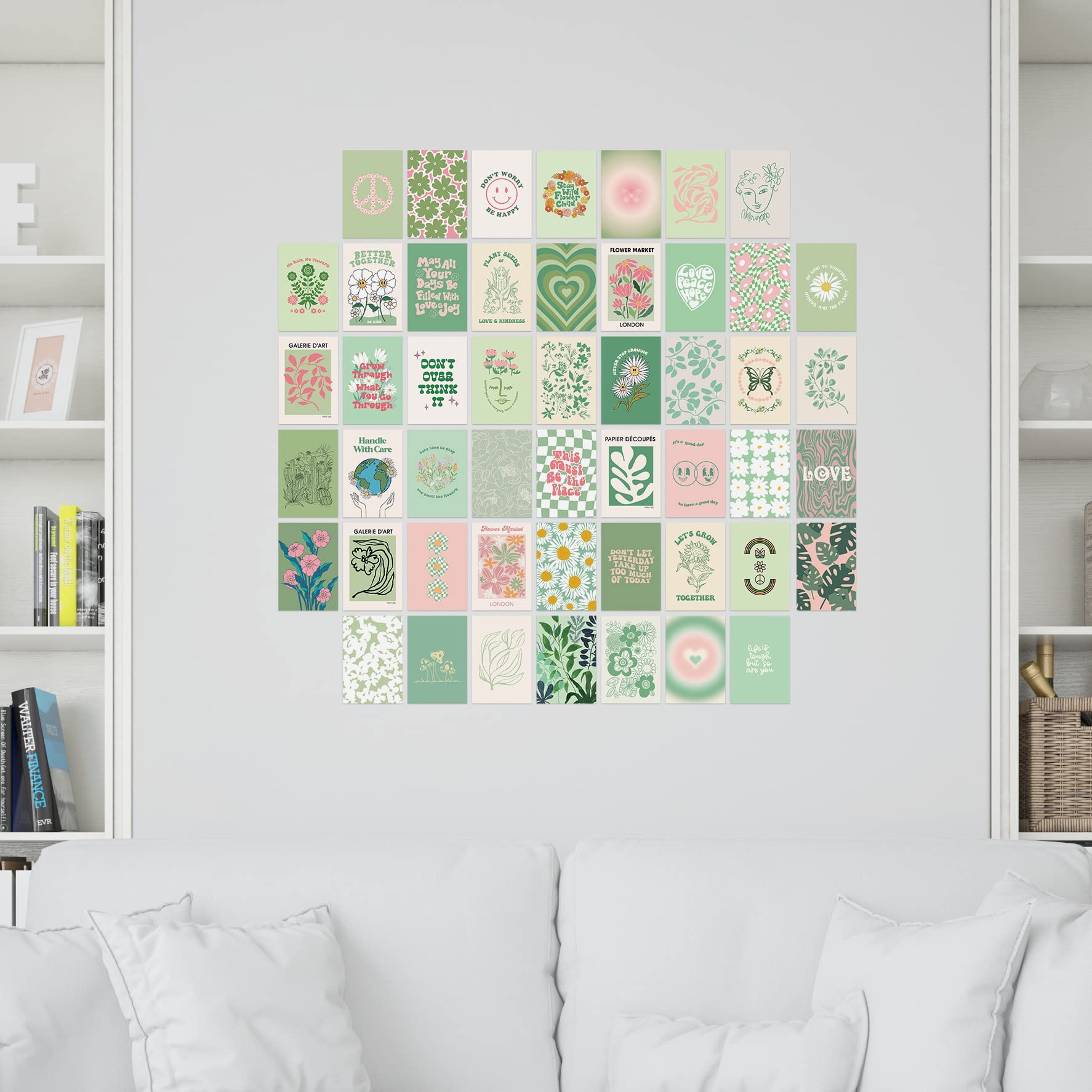 Sage Green Room Decor Aesthetic 70pcs  Green Wall Collage Kit Aesthetic Pictures for Teen Girls  Preppy Posters for Girls Room  Danish Pastel Aesthetic Wall Decor  Pastel Bedroom Decor