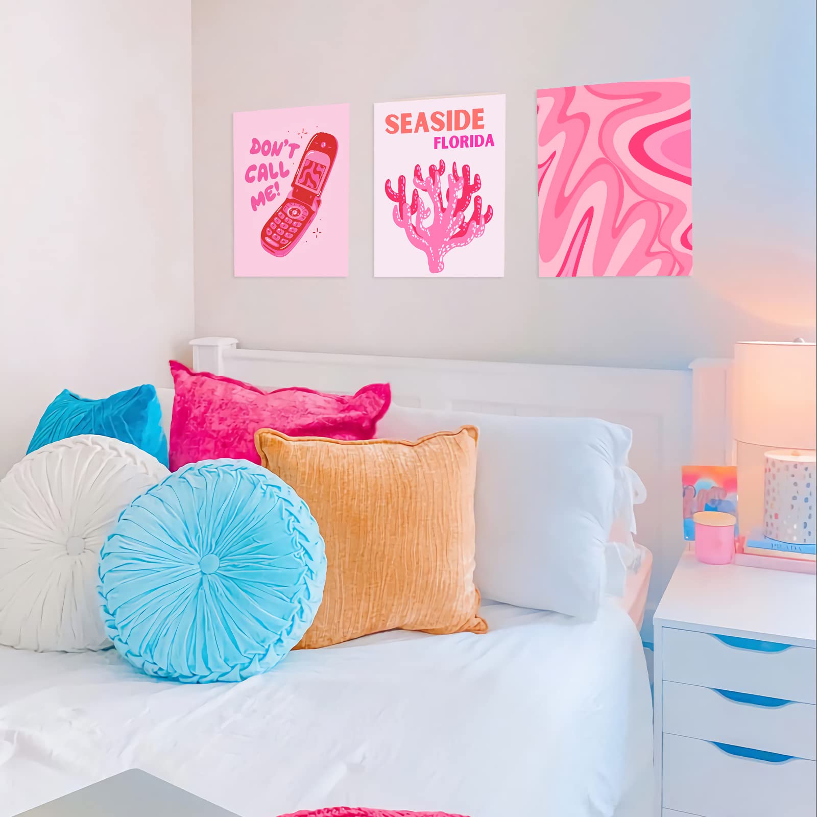Gensteuo 9Pcs Cute Preppy Room Decor Aesthetic, Wall Art, Posters Paintings, Cute Pictures Prints For Bedroom Dorm Decorations,