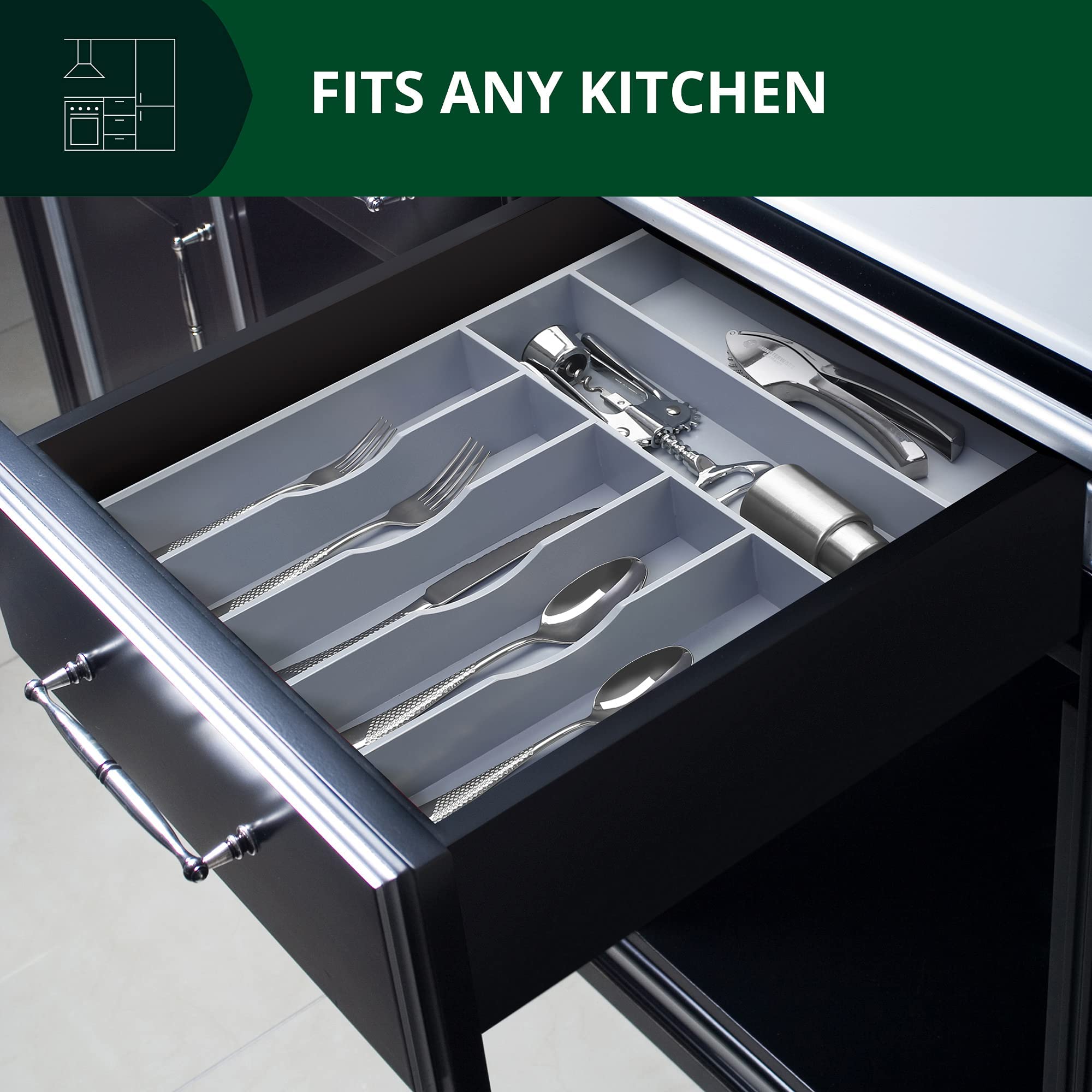 Royal Craft Wood Luxury Bamboo Utensil Rack And Silverware Organizer And Silverware Organizer, Utensil Holder And Cutlery Tray W