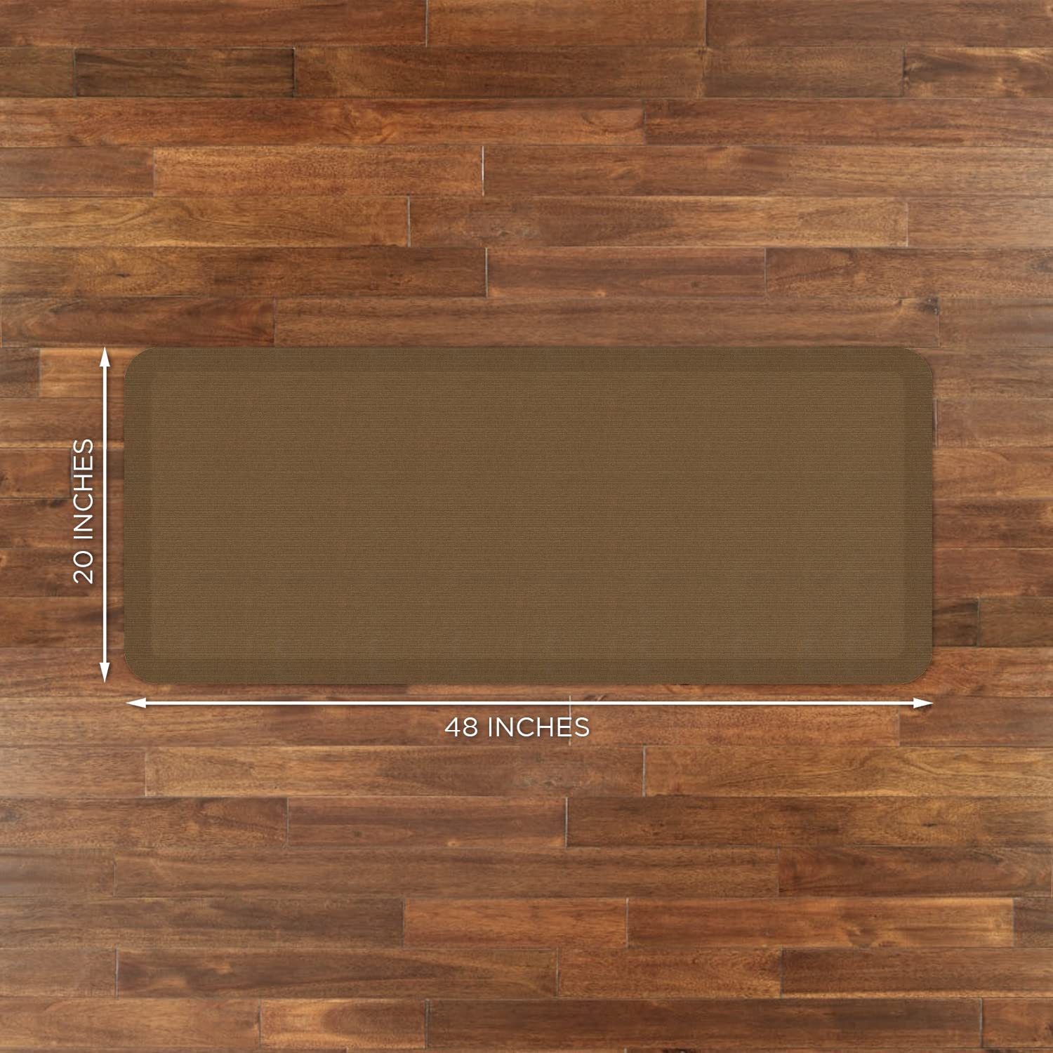 GelPro Anti-Fatigue Kitchen Mat, 20"x48", Grasscloth Khaki, 3/4" Ergo-Foam Core, Stain Resistant, Model 816825012544