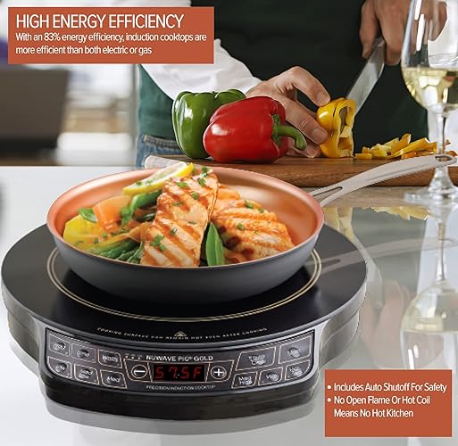Nuwave Gold Precision Induction Cooktop  Portable  Powerful with Large 8? Heating Coil 100?F to 575?F  3 Wattage Settings  12? Heat-Resistant Cooking Surface