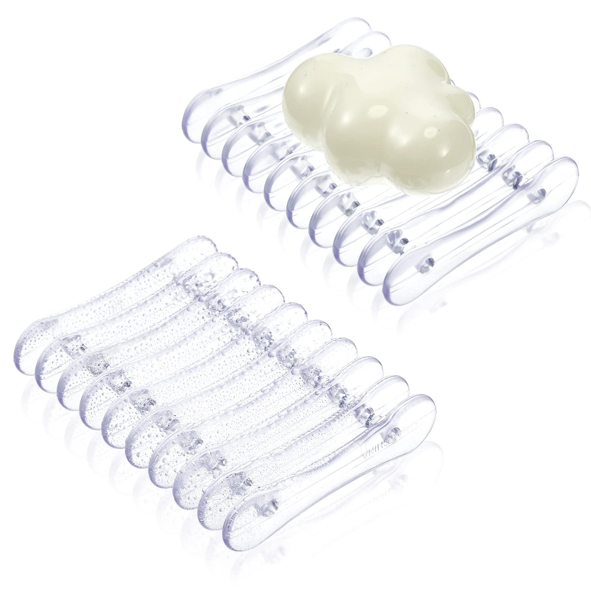 2 Pieces Plastic Bar Soap Holder Soap Tray Soap Saver Bar Dish Self Draining Soap Dishes For Soap Sponge Dryer Bathroom Toilet S